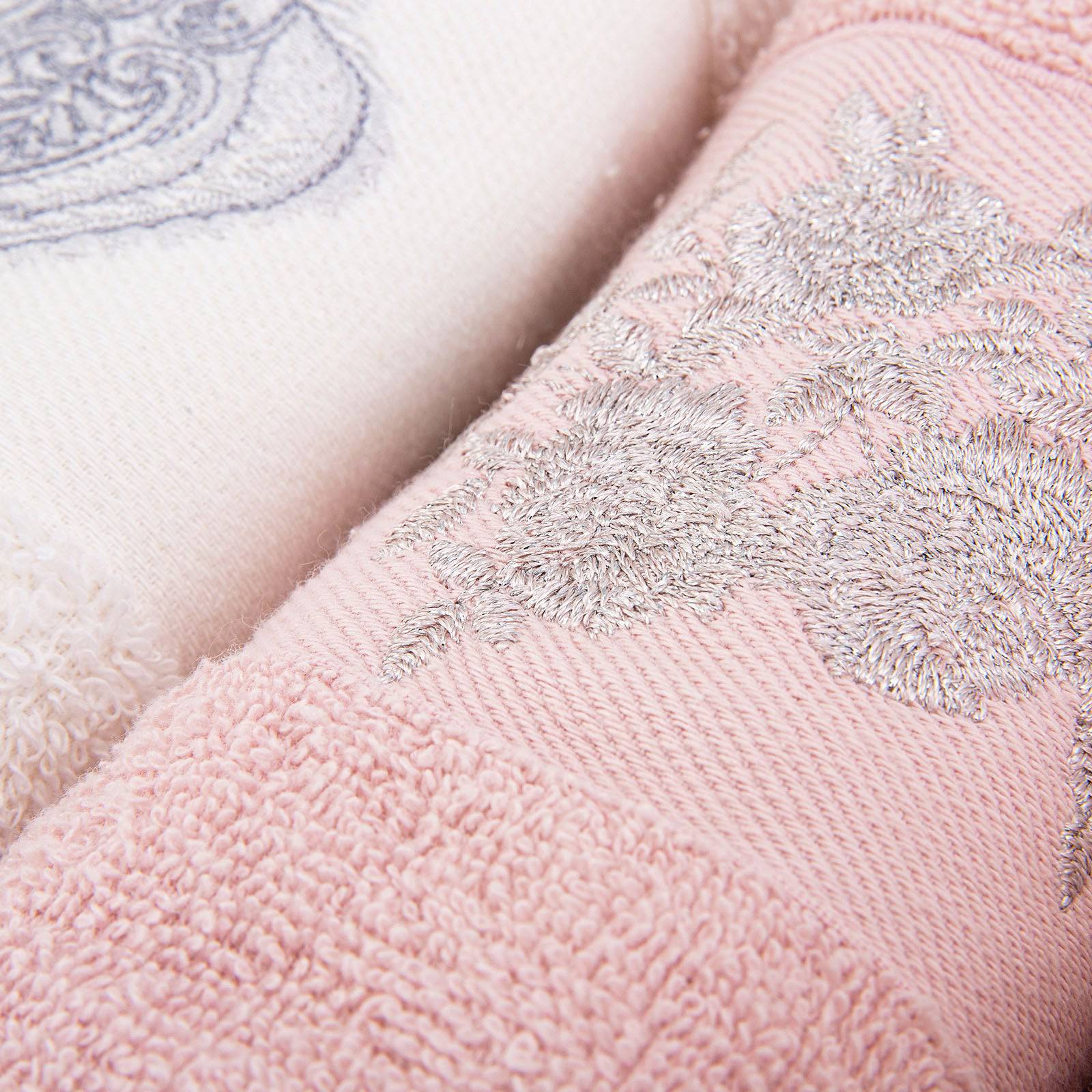 Roselyn Wave Pudra Offwhite Set 200.15.01.0153 - Towels - ebarza Furniture UAE | Shop Modern Furniture in Abu Dhabi & Dubai - مفروشات ايبازرا في الامارات | تسوق اثاث عصري وديكورات مميزة في دبي وابوظبي