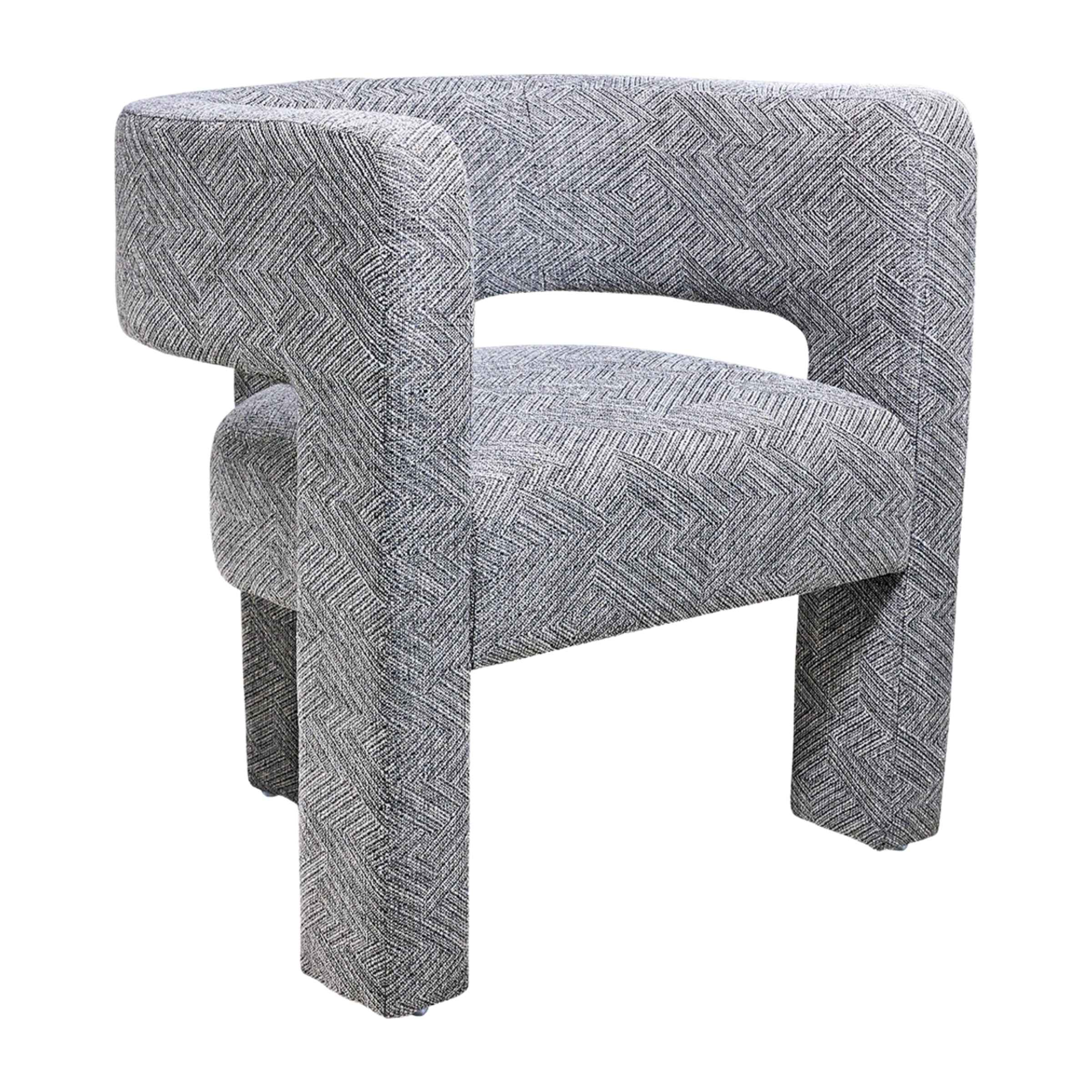 Round Back Chair-Gray 17041-01 - Armchairs - ebarza Furniture UAE | Shop Modern Furniture in Abu Dhabi & Dubai - مفروشات ايبازرا في الامارات | تسوق اثاث عصري وديكورات مميزة في دبي وابوظبي