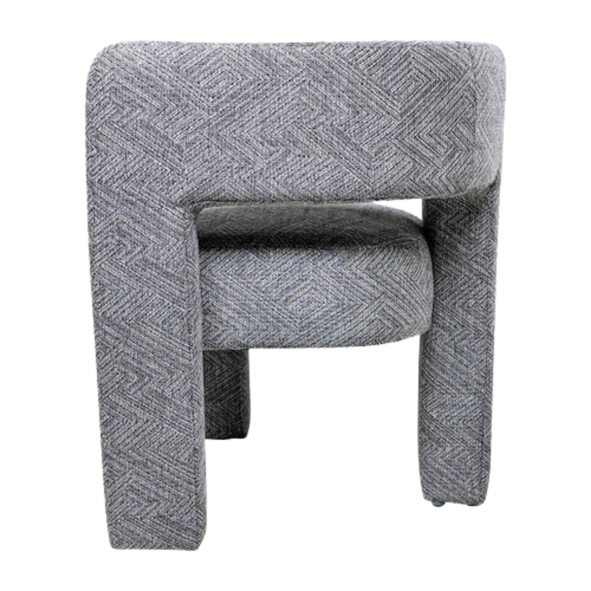 Round Back Chair-Gray 17041-01 - Armchairs - ebarza Furniture UAE | Shop Modern Furniture in Abu Dhabi & Dubai - مفروشات ايبازرا في الامارات | تسوق اثاث عصري وديكورات مميزة في دبي وابوظبي