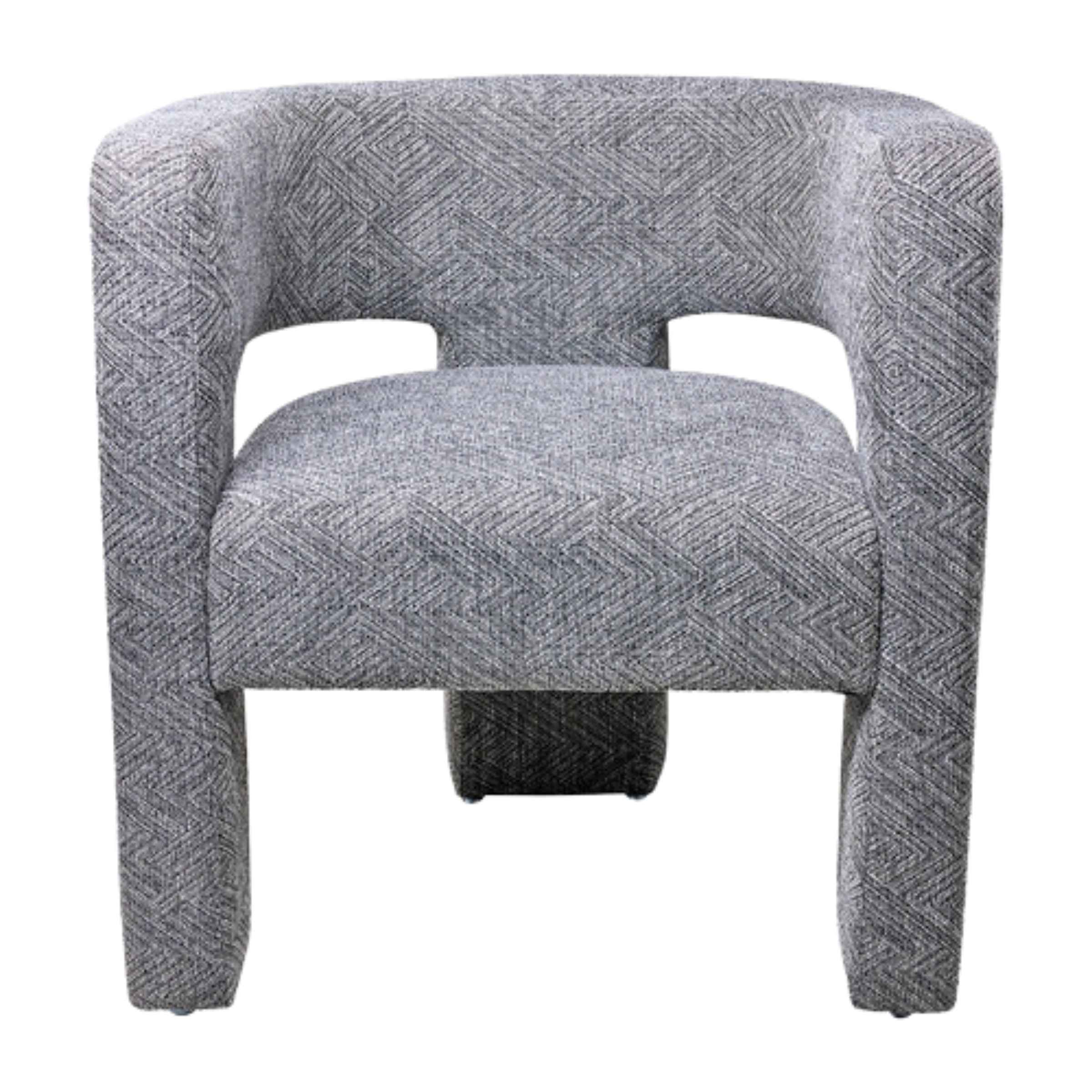 Round Back Chair-Gray 17041-01 - Armchairs - ebarza Furniture UAE | Shop Modern Furniture in Abu Dhabi & Dubai - مفروشات ايبازرا في الامارات | تسوق اثاث عصري وديكورات مميزة في دبي وابوظبي