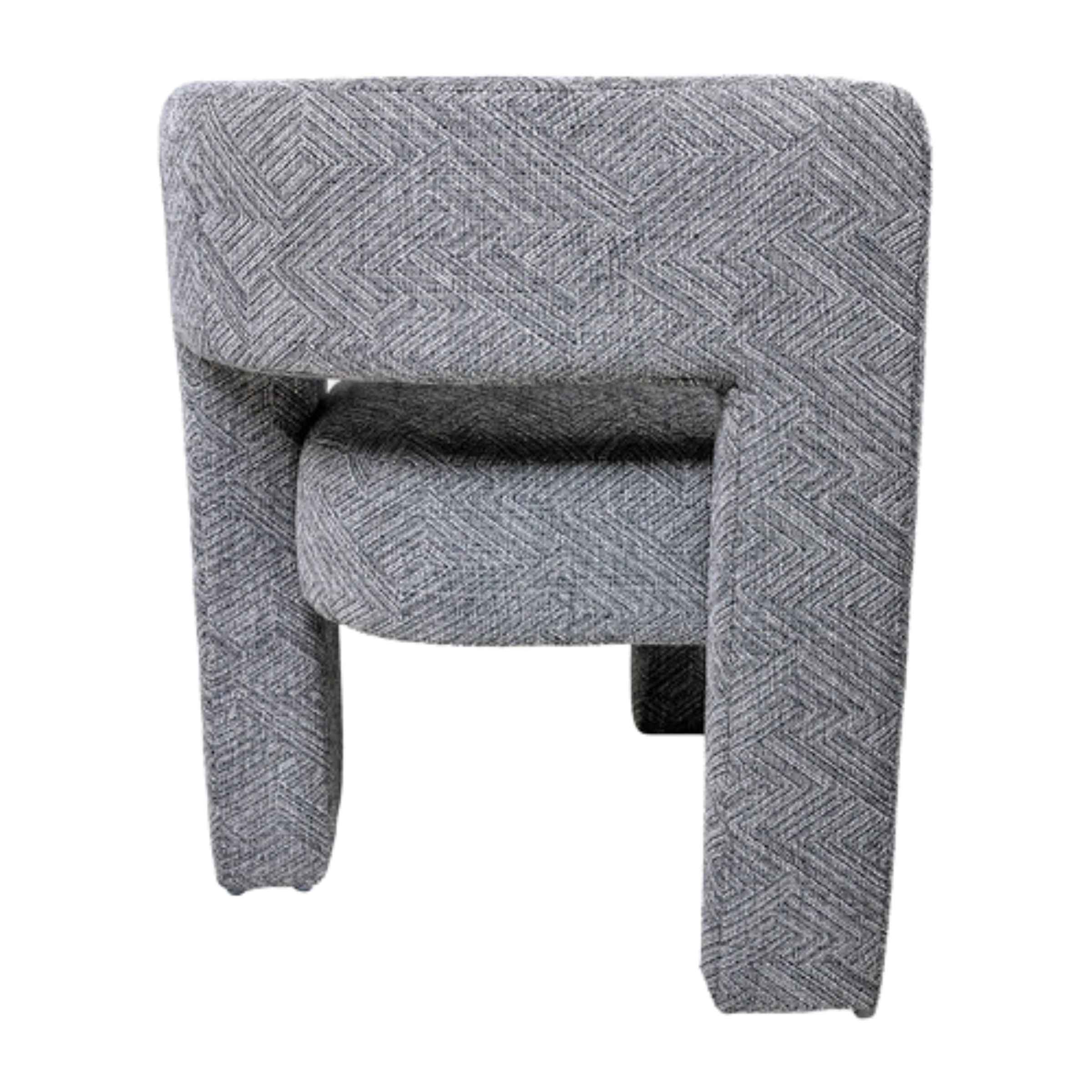 Round Back Chair-Gray 17041-01 - Armchairs - ebarza Furniture UAE | Shop Modern Furniture in Abu Dhabi & Dubai - مفروشات ايبازرا في الامارات | تسوق اثاث عصري وديكورات مميزة في دبي وابوظبي