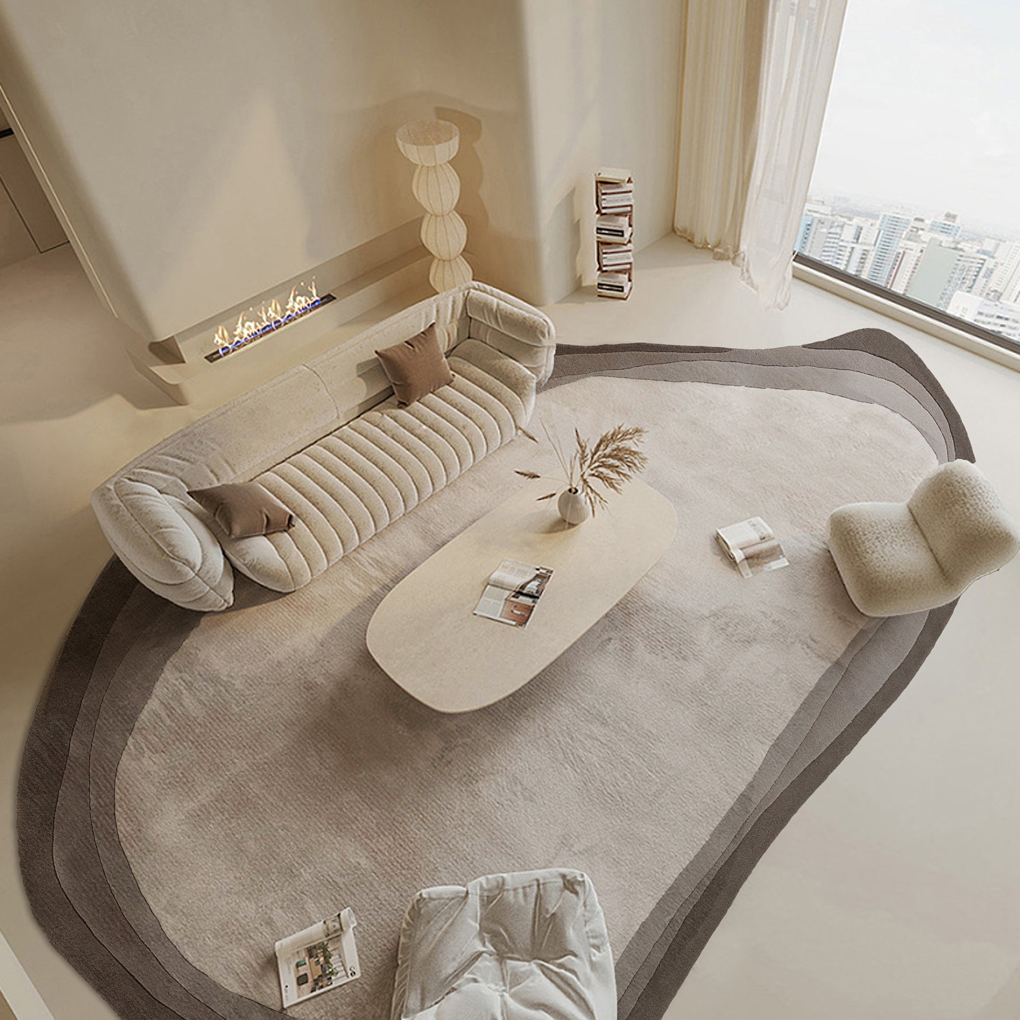 350X250 Cm COBBLESTONE PATH WOOL BEIGE, DARK BEIGE AND BROWN Rug JH-22744 - Rugs - ebarza Furniture UAE | Shop Modern Furniture in Abu Dhabi & Dubai - مفروشات ايبازرا في الامارات | تسوق اثاث عصري وديكورات مميزة في دبي وابوظبي