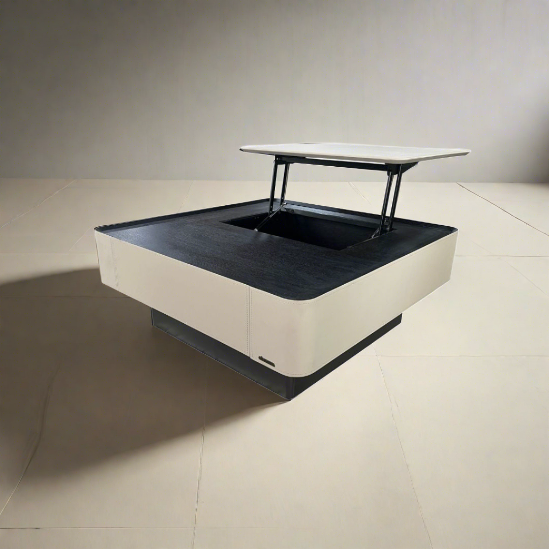 Saddle Leather Veneer Coffee Table MLL-D110 - Coffee Tables - ebarza Furniture UAE | Shop Modern Furniture in Abu Dhabi & Dubai - مفروشات ايبازرا في الامارات | تسوق اثاث عصري وديكورات مميزة في دبي وابوظبي