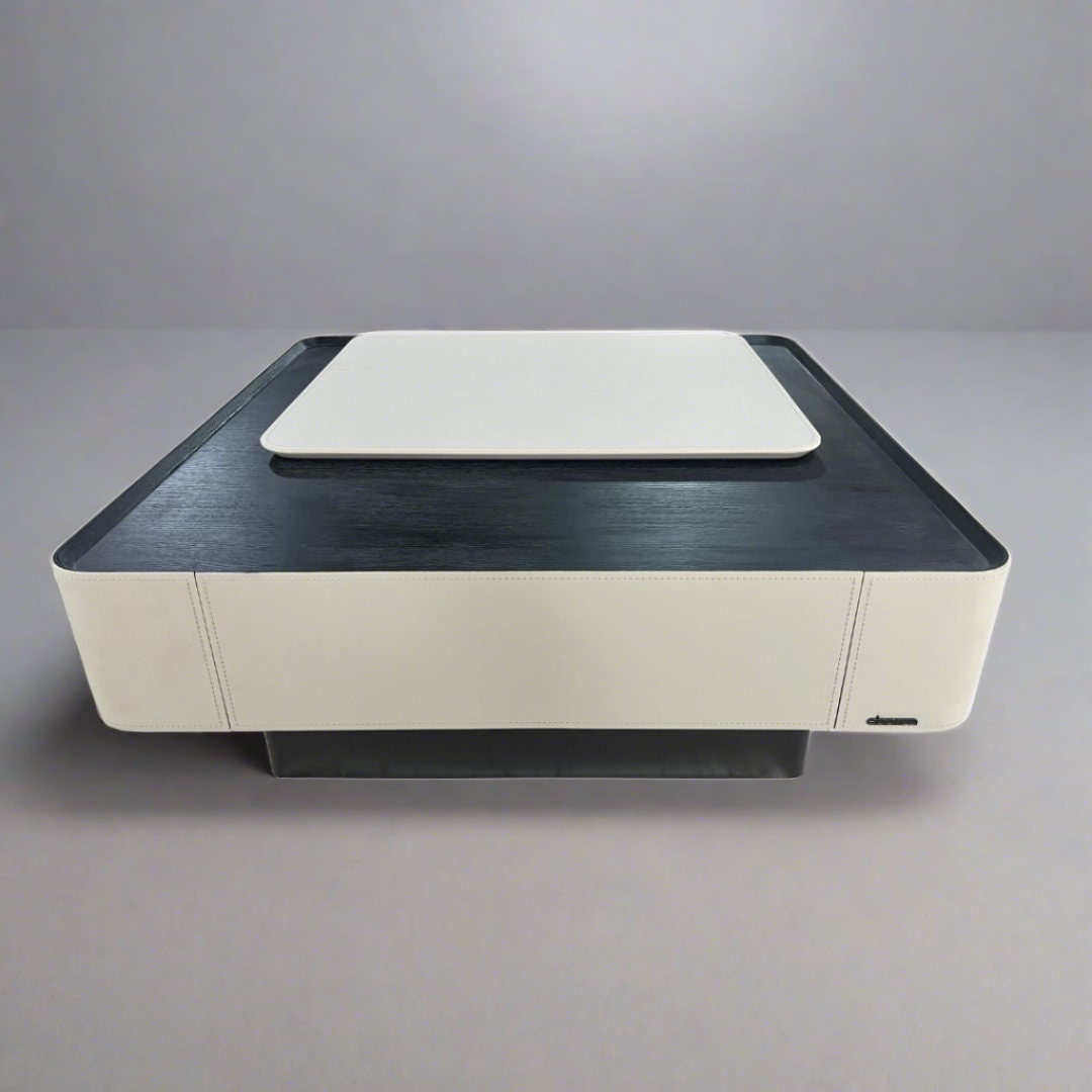 Saddle Leather Veneer Coffee Table MLL-D110 - Coffee Tables - ebarza Furniture UAE | Shop Modern Furniture in Abu Dhabi & Dubai - مفروشات ايبازرا في الامارات | تسوق اثاث عصري وديكورات مميزة في دبي وابوظبي