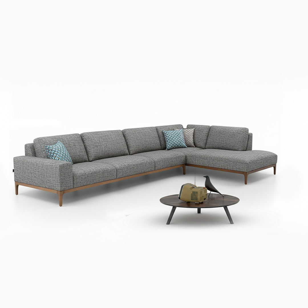 Secrete L Shape Sofa Sec009L ( Light Grey ) - Sofas - ebarza Furniture UAE | Shop Modern Furniture in Abu Dhabi & Dubai - مفروشات ايبازرا في الامارات | تسوق اثاث عصري وديكورات مميزة في دبي وابوظبي