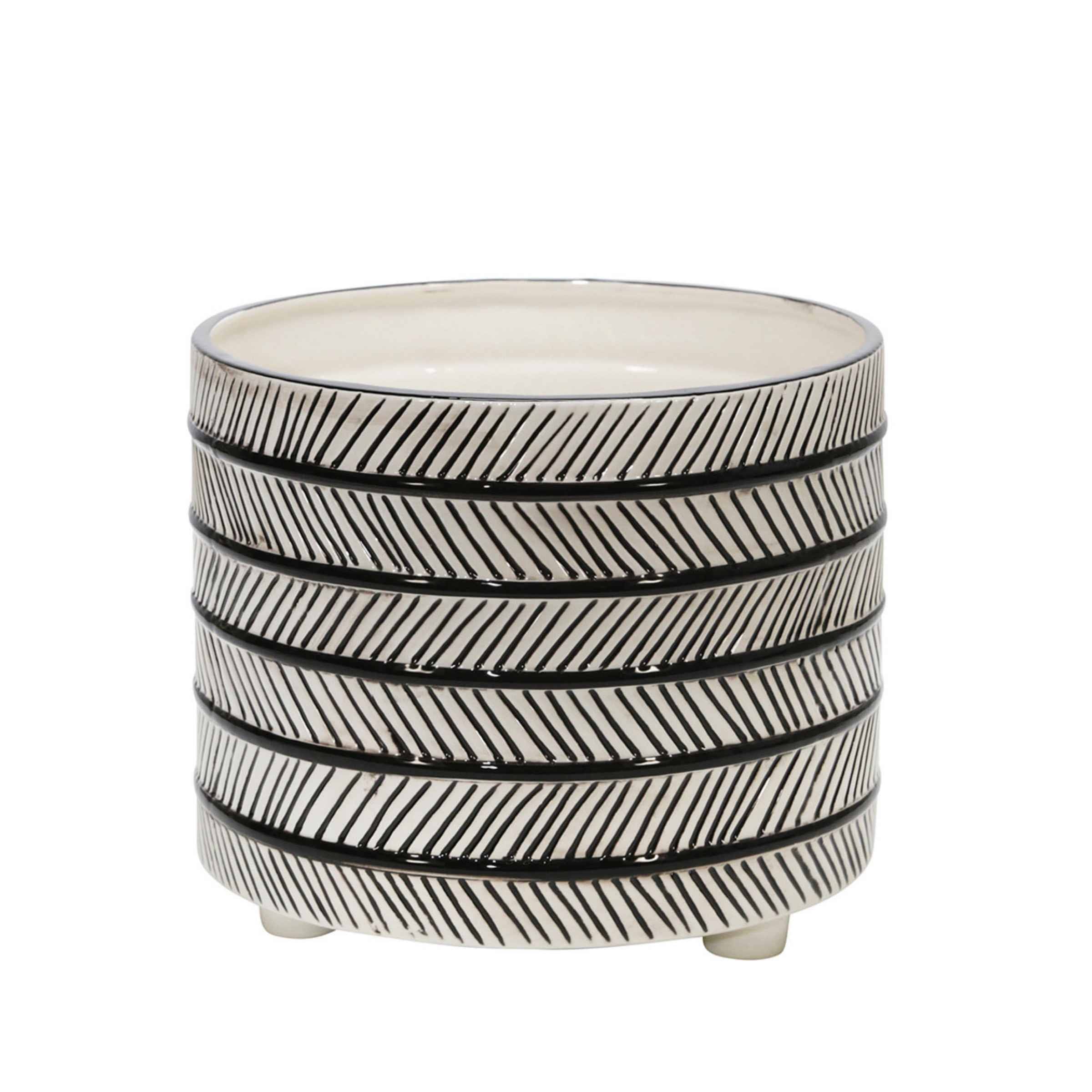 Set Of 2 Ceramic Diamond Footed Planter 25, 30 Cm 15064-06 - Planter Boxes - ebarza Furniture UAE | Shop Modern Furniture in Abu Dhabi & Dubai - مفروشات ايبازرا في الامارات | تسوق اثاث عصري وديكورات مميزة في دبي وابوظبي