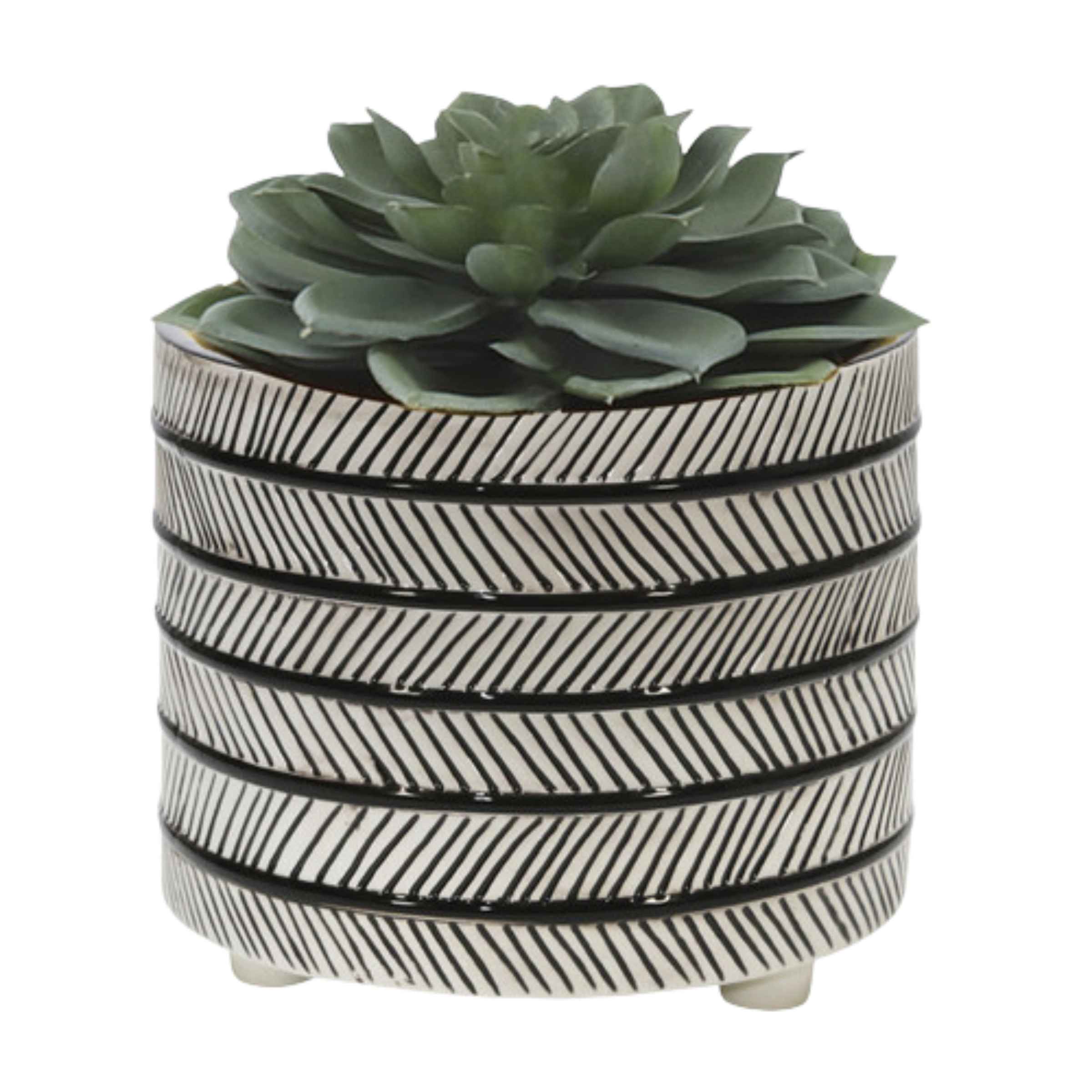 Set Of 2 Ceramic Diamond Footed Planter 25, 30 Cm 15064-06 - Planter Boxes - ebarza Furniture UAE | Shop Modern Furniture in Abu Dhabi & Dubai - مفروشات ايبازرا في الامارات | تسوق اثاث عصري وديكورات مميزة في دبي وابوظبي