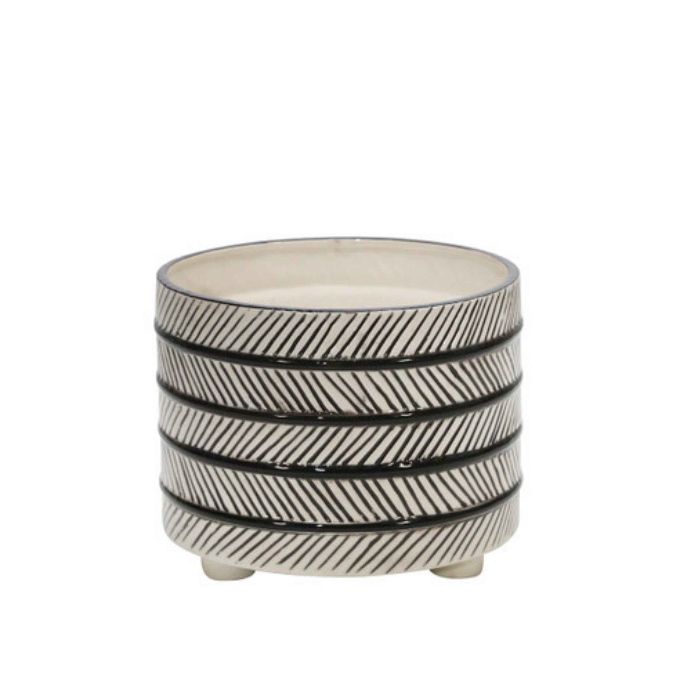 Set Of 2 Ceramic Diamond Footed Planter 25, 30 Cm 15064-06 - Planter Boxes - ebarza Furniture UAE | Shop Modern Furniture in Abu Dhabi & Dubai - مفروشات ايبازرا في الامارات | تسوق اثاث عصري وديكورات مميزة في دبي وابوظبي