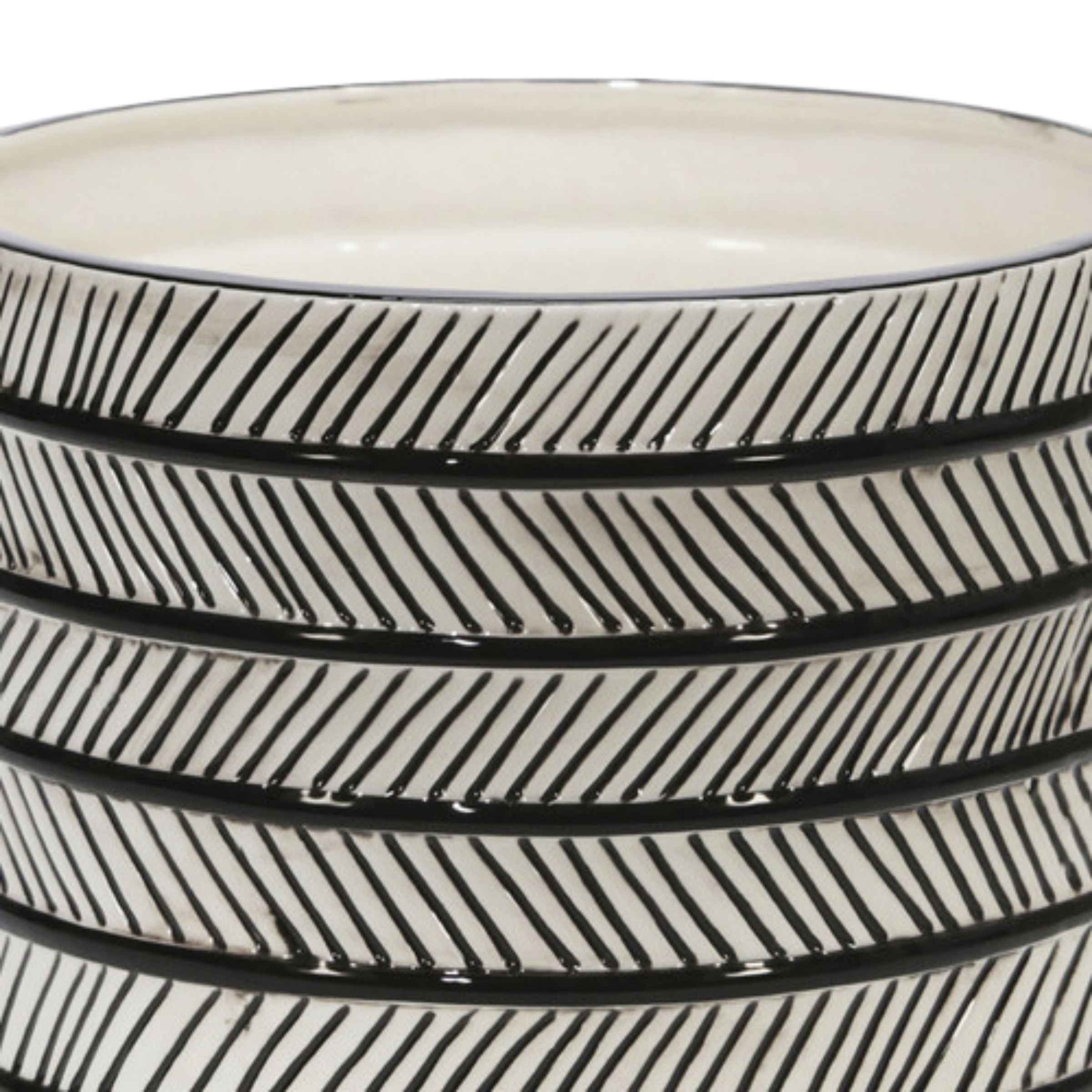 Set Of 2 Ceramic Diamond Footed Planter 25, 30 Cm 15064-06 - Planter Boxes - ebarza Furniture UAE | Shop Modern Furniture in Abu Dhabi & Dubai - مفروشات ايبازرا في الامارات | تسوق اثاث عصري وديكورات مميزة في دبي وابوظبي