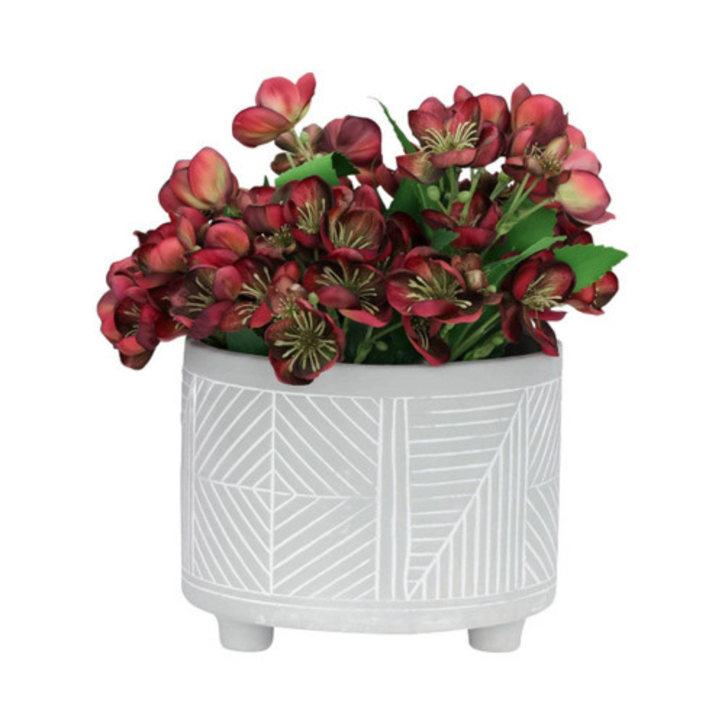Set Of 2 Ceramic Diamond Footed Planter 25 And 30 Cm - Gray 15064-05 - Planter Boxes - ebarza Furniture UAE | Shop Modern Furniture in Abu Dhabi & Dubai - مفروشات ايبازرا في الامارات | تسوق اثاث عصري وديكورات مميزة في دبي وابوظبي