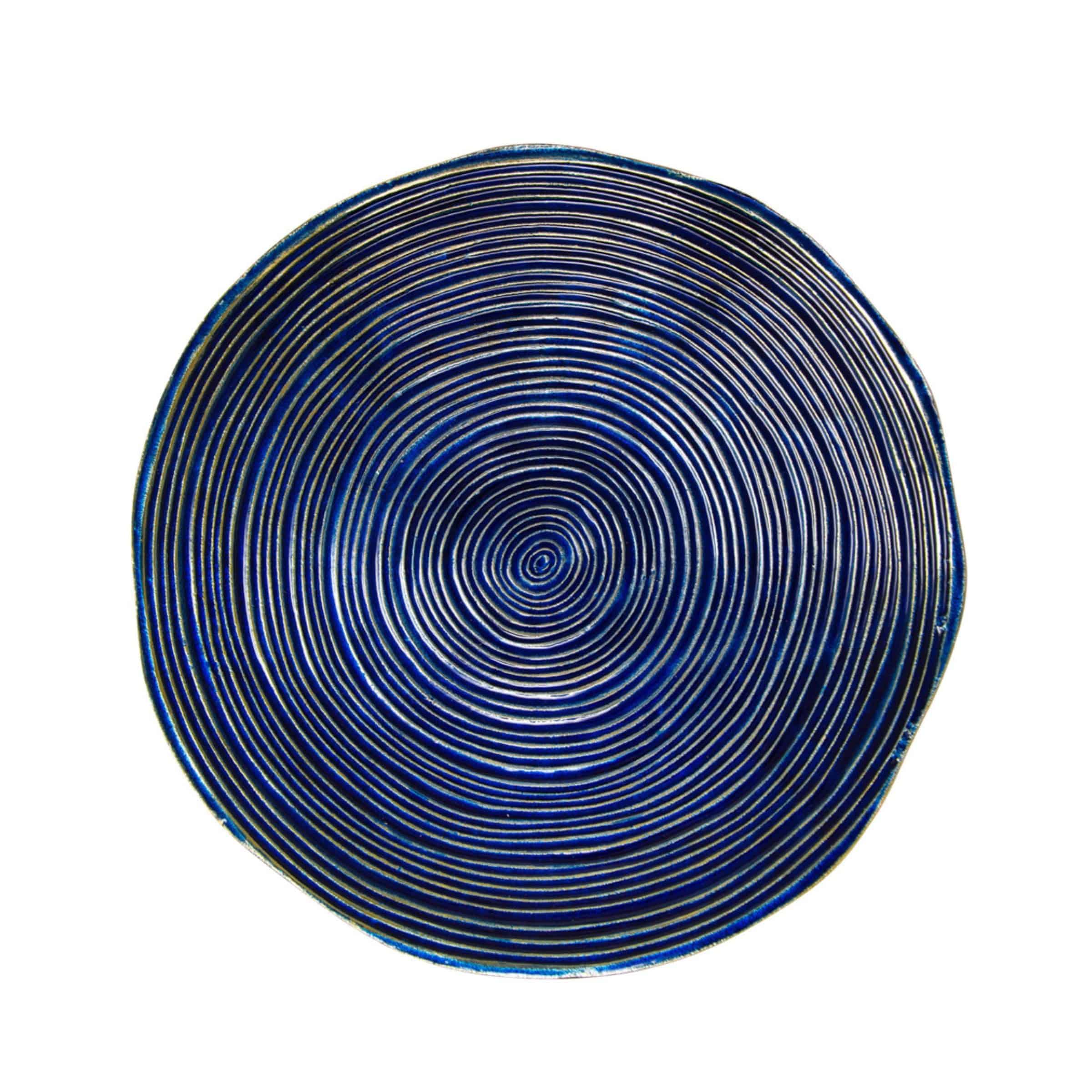 Set Of 2 Decorative Metal Swirl Tray - Blue/Multi 15559 - Trays - ebarza Furniture UAE | Shop Modern Furniture in Abu Dhabi & Dubai - مفروشات ايبازرا في الامارات | تسوق اثاث عصري وديكورات مميزة في دبي وابوظبي