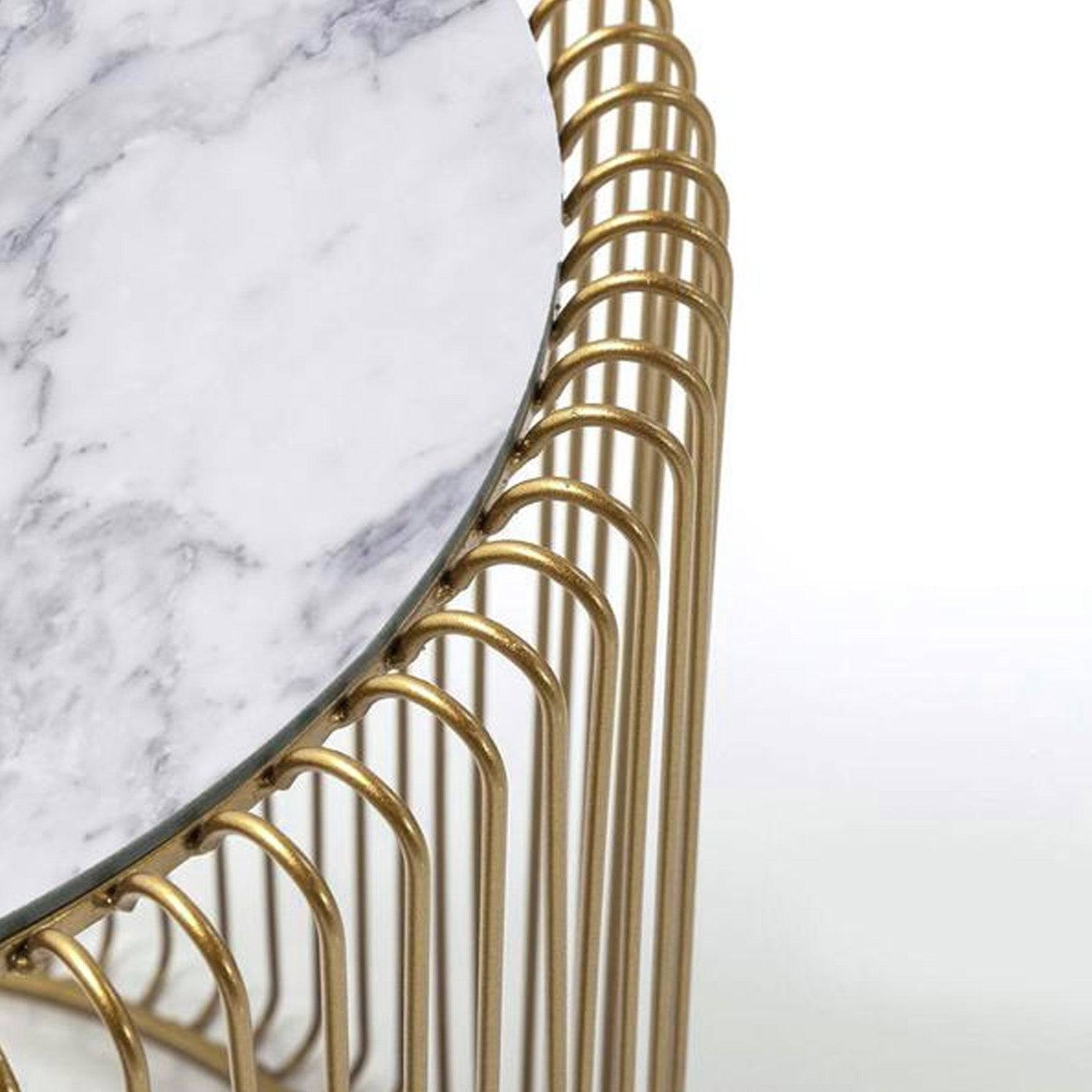 Set Of 2 Natural Marble & Stainless Steel Table Bp8808 G - Coffee Tables - ebarza Furniture UAE | Shop Modern Furniture in Abu Dhabi & Dubai - مفروشات ايبازرا في الامارات | تسوق اثاث عصري وديكورات مميزة في دبي وابوظبي