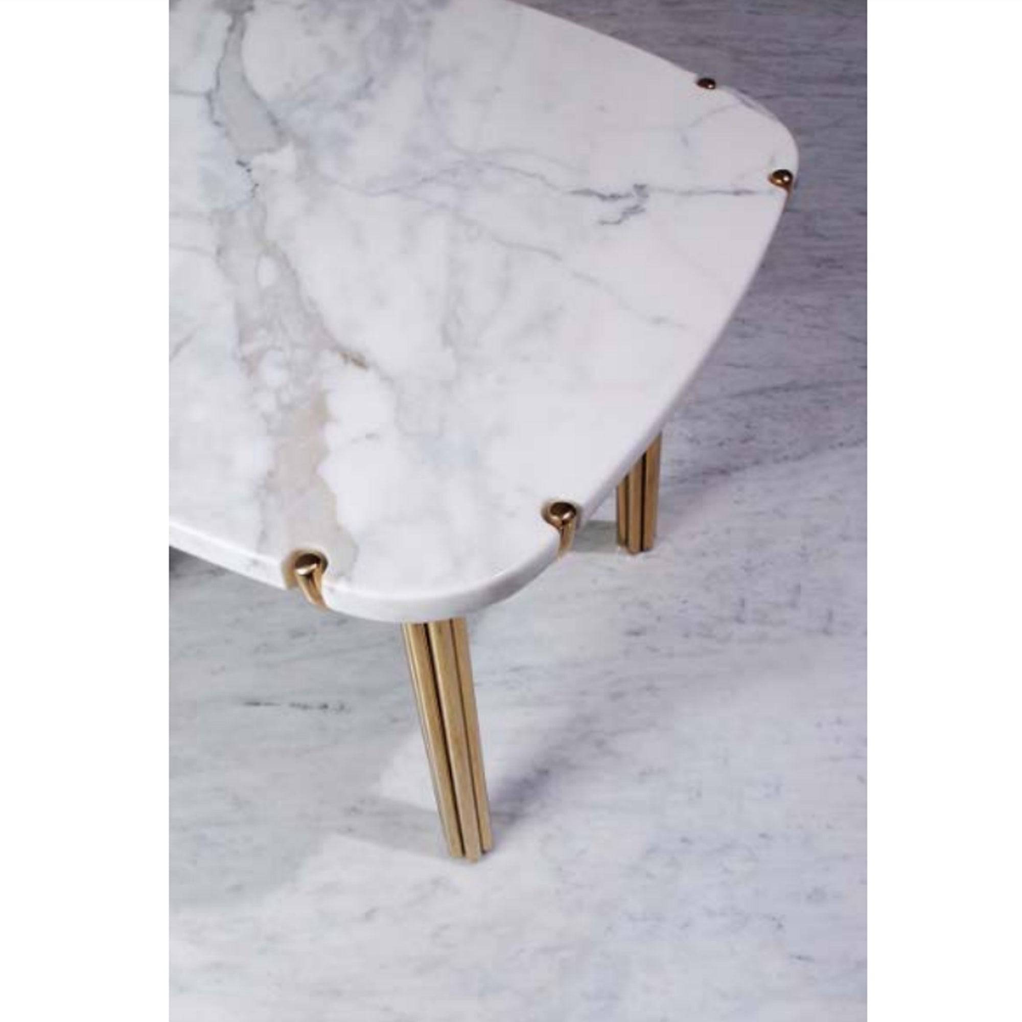 Set Of 2 Paradise Natural Marble Side Table Dt1200+Dt600 - Side Tables - ebarza Furniture UAE | Shop Modern Furniture in Abu Dhabi & Dubai - مفروشات ايبازرا في الامارات | تسوق اثاث عصري وديكورات مميزة في دبي وابوظبي