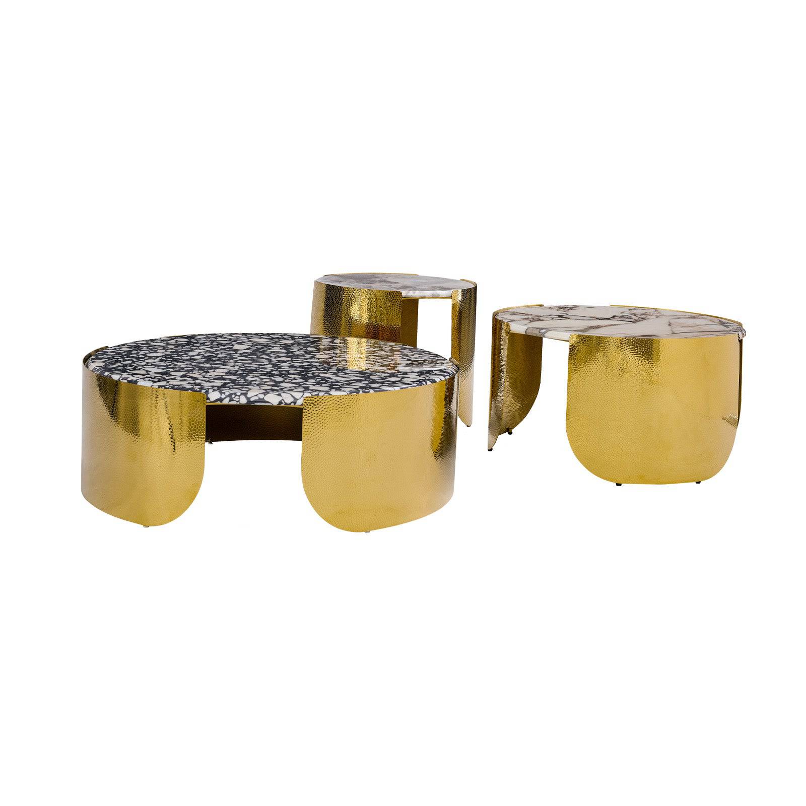 Set Of 3 Natural Marble Center Table Tg-625 - Coffee Tables - ebarza Furniture UAE | Shop Modern Furniture in Abu Dhabi & Dubai - مفروشات ايبازرا في الامارات | تسوق اثاث عصري وديكورات مميزة في دبي وابوظبي