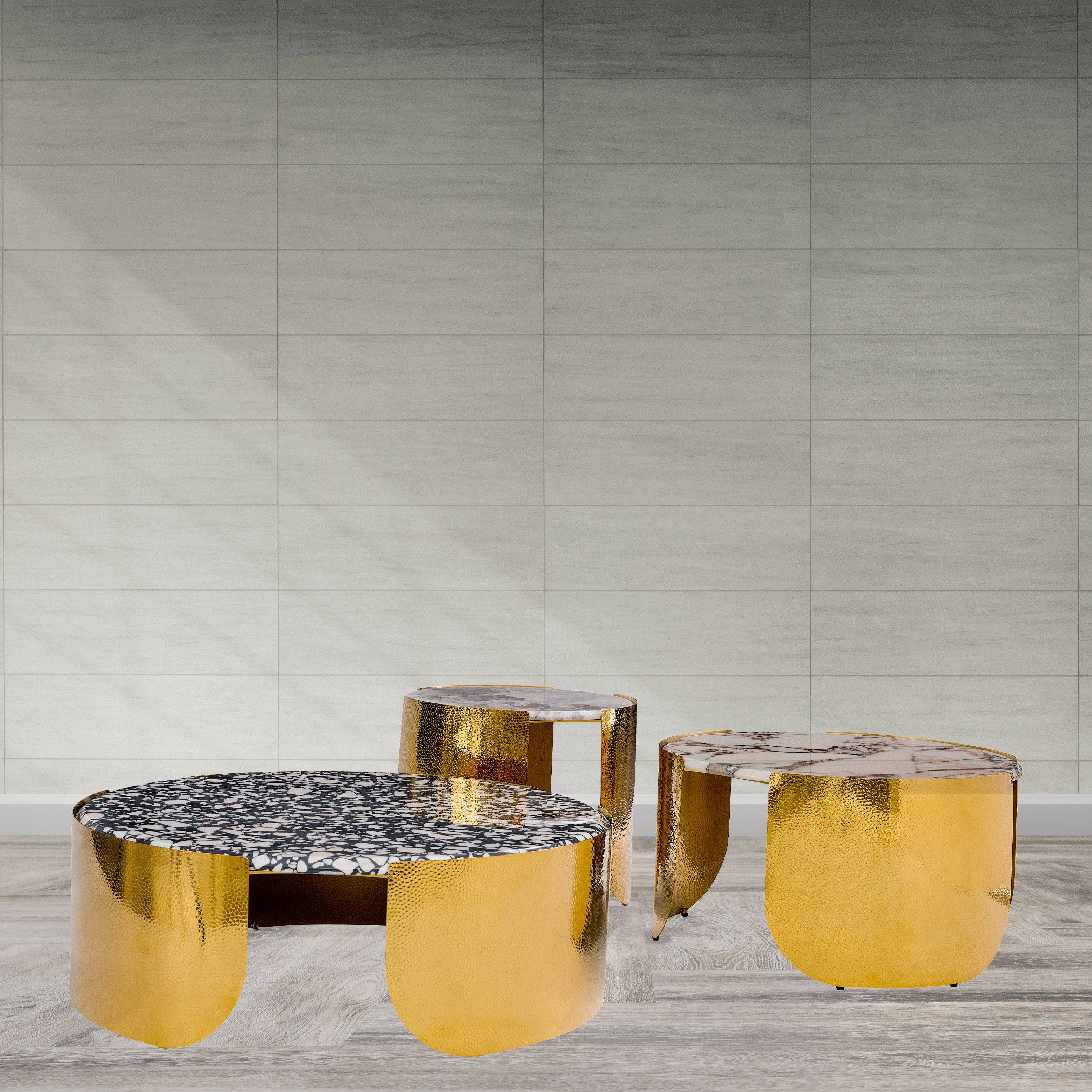 Set Of 3 Natural Marble Center Table Tg-625 - Coffee Tables - ebarza Furniture UAE | Shop Modern Furniture in Abu Dhabi & Dubai - مفروشات ايبازرا في الامارات | تسوق اثاث عصري وديكورات مميزة في دبي وابوظبي