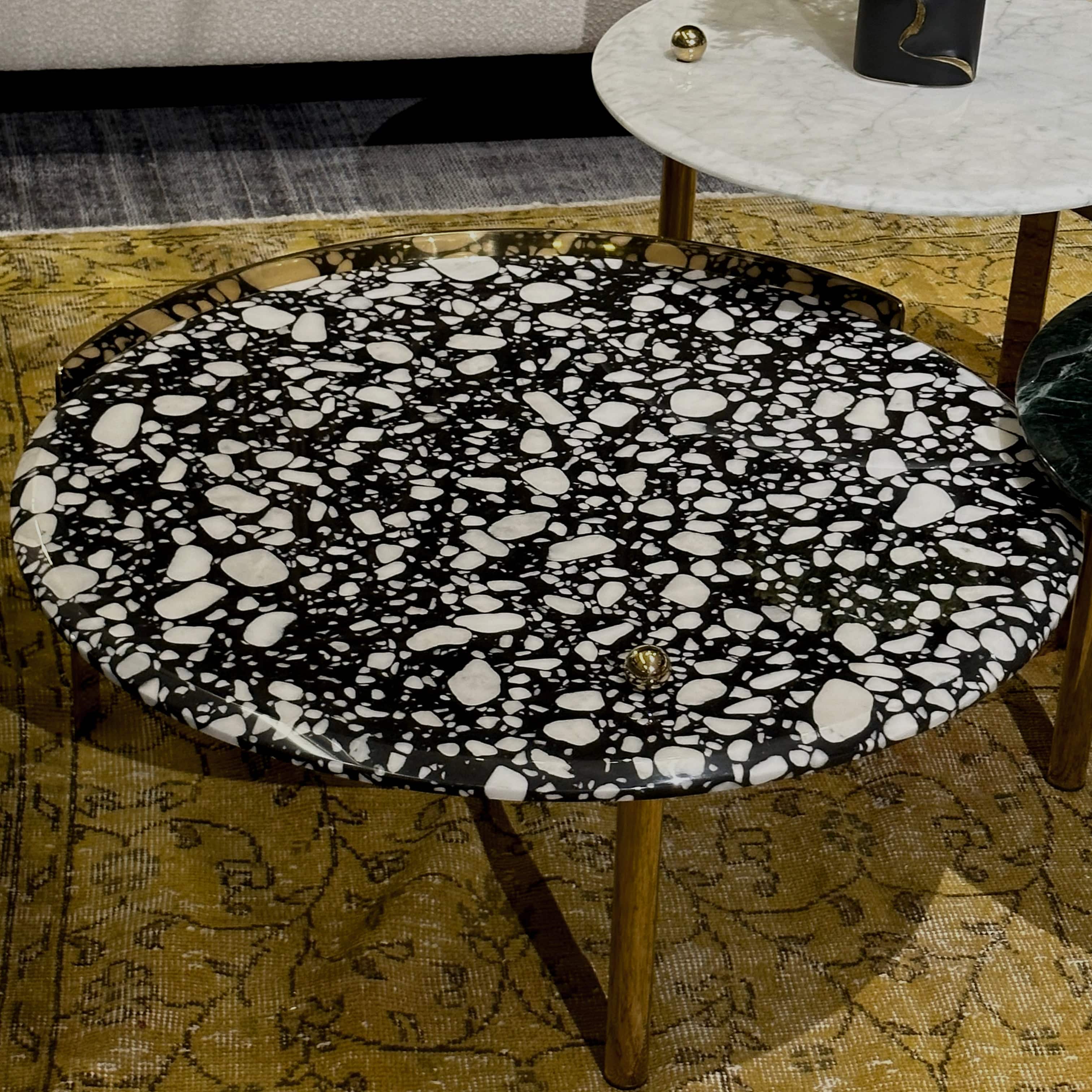 Set Of 3 Natural Marble Center Table Tg-631 - Coffee Tables - ebarza Furniture UAE | Shop Modern Furniture in Abu Dhabi & Dubai - مفروشات ايبازرا في الامارات | تسوق اثاث عصري وديكورات مميزة في دبي وابوظبي