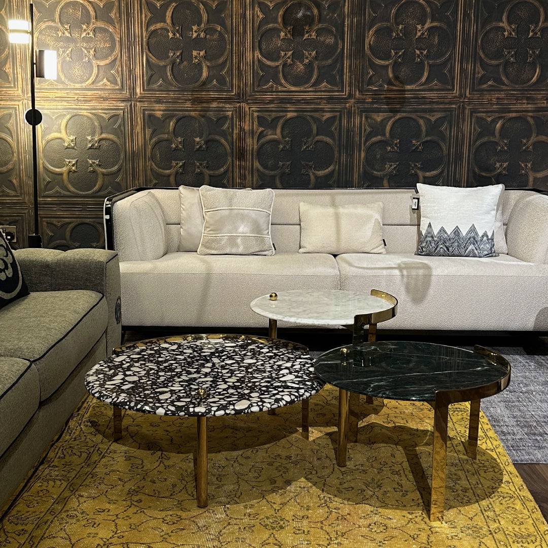 Set Of 3 Natural Marble Center Table Tg-631 - Coffee Tables - ebarza Furniture UAE | Shop Modern Furniture in Abu Dhabi & Dubai - مفروشات ايبازرا في الامارات | تسوق اثاث عصري وديكورات مميزة في دبي وابوظبي