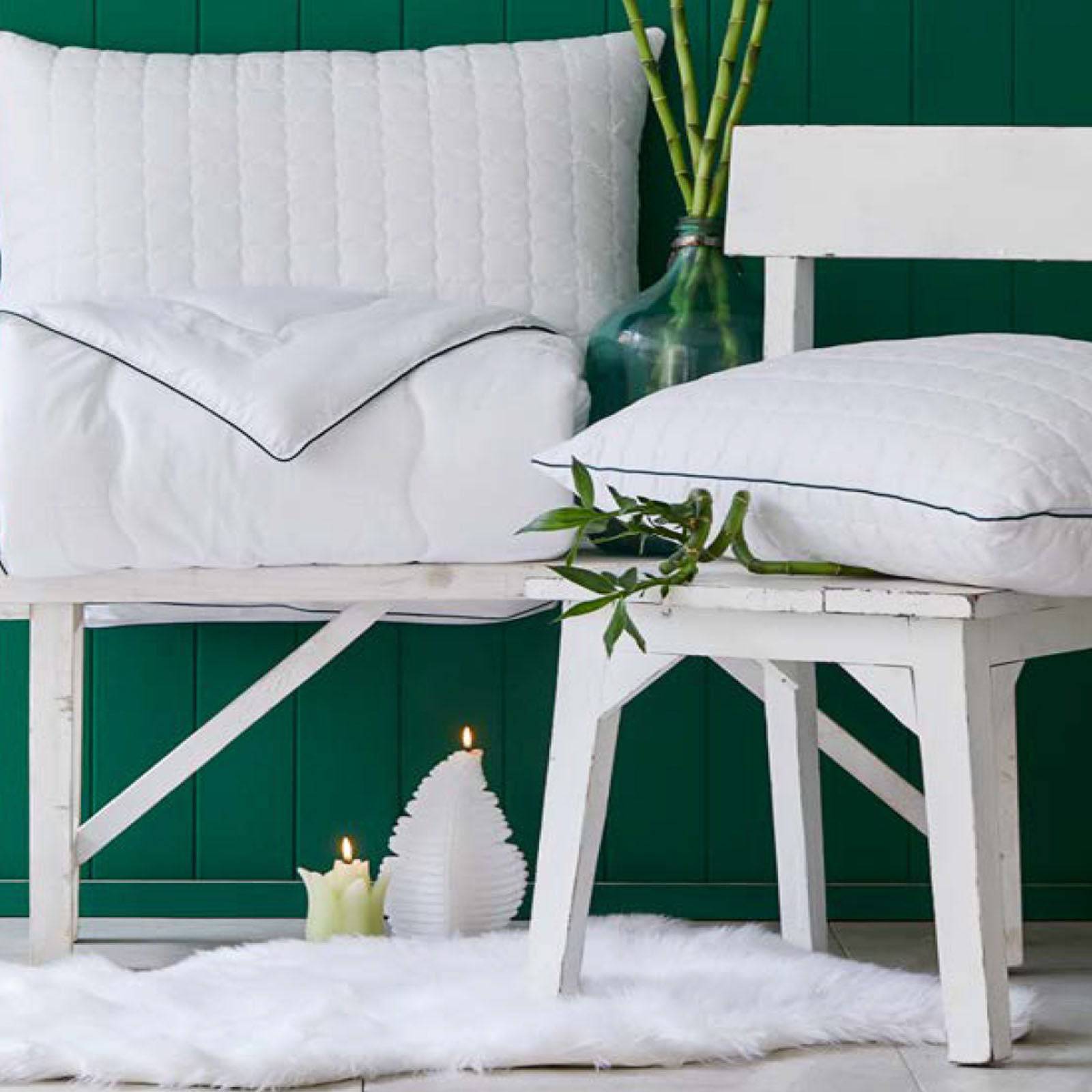 Set Of Double Bamboo Quilt - 2 Pieces Of Bamboo Pillow 200.15.01.0256 - Bedding - ebarza Furniture UAE | Shop Modern Furniture in Abu Dhabi & Dubai - مفروشات ايبازرا في الامارات | تسوق اثاث عصري وديكورات مميزة في دبي وابوظبي