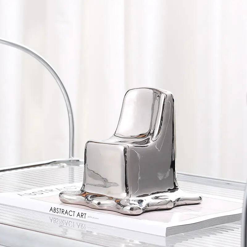 Silver Ceramic Chair Sculpture Fd-D22036 - Home Decor Figurines - ebarza Furniture UAE | Shop Modern Furniture in Abu Dhabi & Dubai - مفروشات ايبازرا في الامارات | تسوق اثاث عصري وديكورات مميزة في دبي وابوظبي