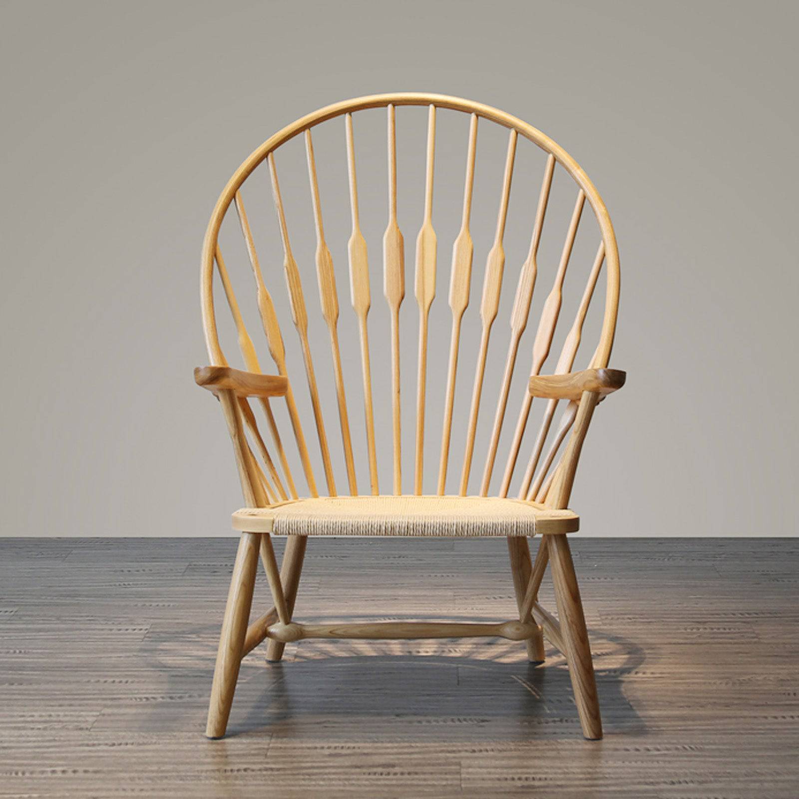 Solid Wood And Cord Lounge Chair Ws-016 - Lounge Chairs - ebarza Furniture UAE | Shop Modern Furniture in Abu Dhabi & Dubai - مفروشات ايبازرا في الامارات | تسوق اثاث عصري وديكورات مميزة في دبي وابوظبي