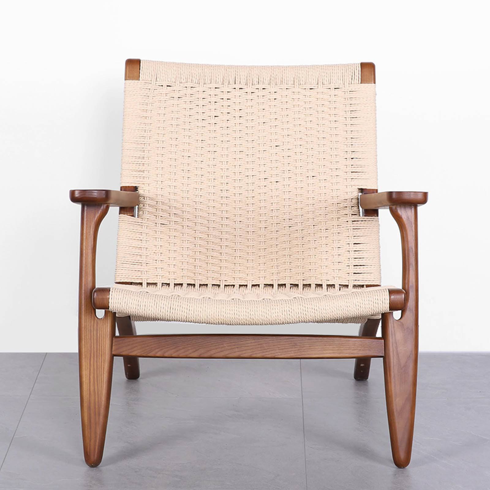 Solid Wood And Cord Lounge Chair Ws-086-W - Lounge Chairs - ebarza Furniture UAE | Shop Modern Furniture in Abu Dhabi & Dubai - مفروشات ايبازرا في الامارات | تسوق اثاث عصري وديكورات مميزة في دبي وابوظبي