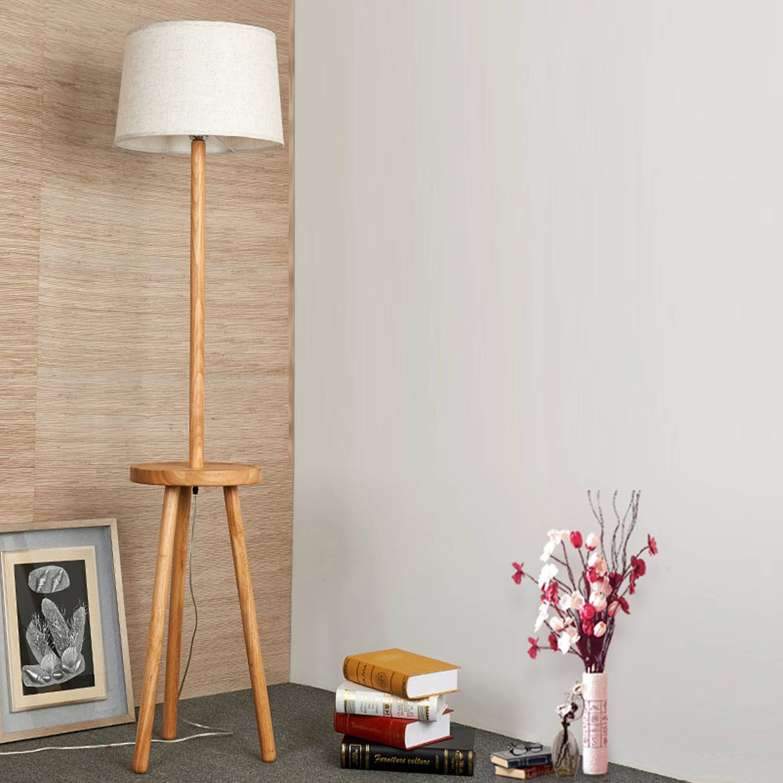 As Is - Solid Wood Floor Lamp Bpmt15-N - DISPLAY ITEM - ebarza Furniture UAE | Shop Modern Furniture in Abu Dhabi & Dubai - مفروشات ايبازرا في الامارات | تسوق اثاث عصري وديكورات مميزة في دبي وابوظبي
