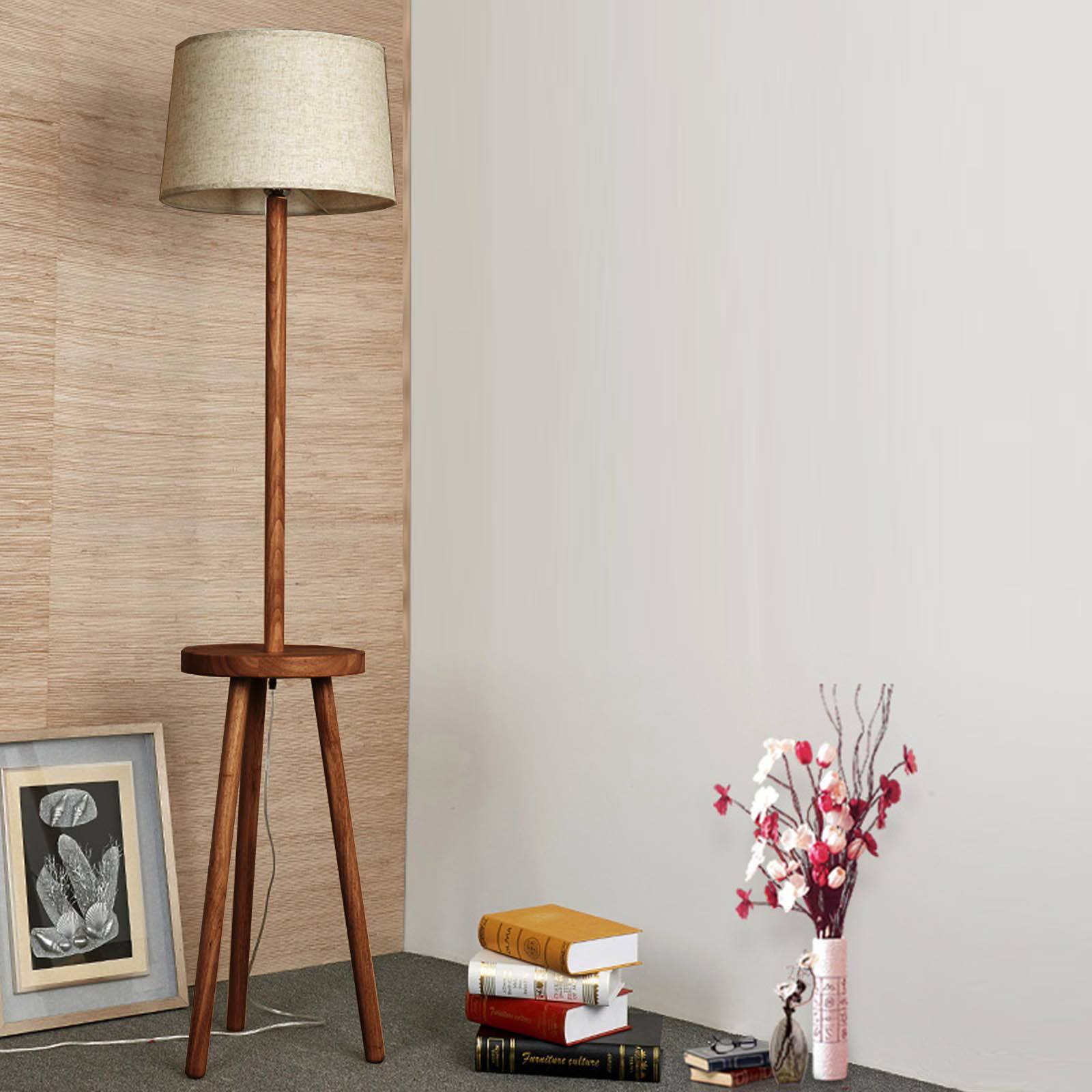 Solid Wood Floor Lamp Bpmt15-W - Floor Lamps - ebarza Furniture UAE | Shop Modern Furniture in Abu Dhabi & Dubai - مفروشات ايبازرا في الامارات | تسوق اثاث عصري وديكورات مميزة في دبي وابوظبي