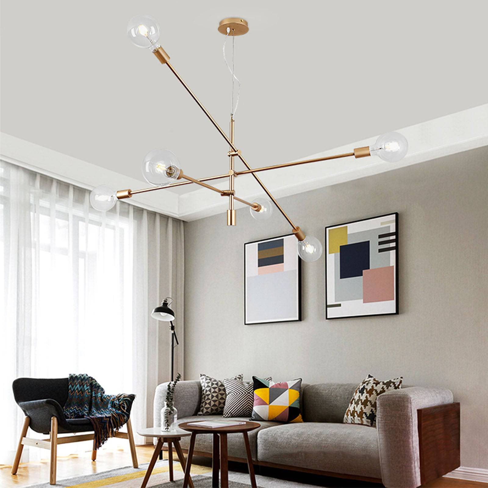 Spider 6 Heads Pendant Lamp Cy-Dd-1111-Rg - Pendant Lamps - ebarza Furniture UAE | Shop Modern Furniture in Abu Dhabi & Dubai - مفروشات ايبازرا في الامارات | تسوق اثاث عصري وديكورات مميزة في دبي وابوظبي