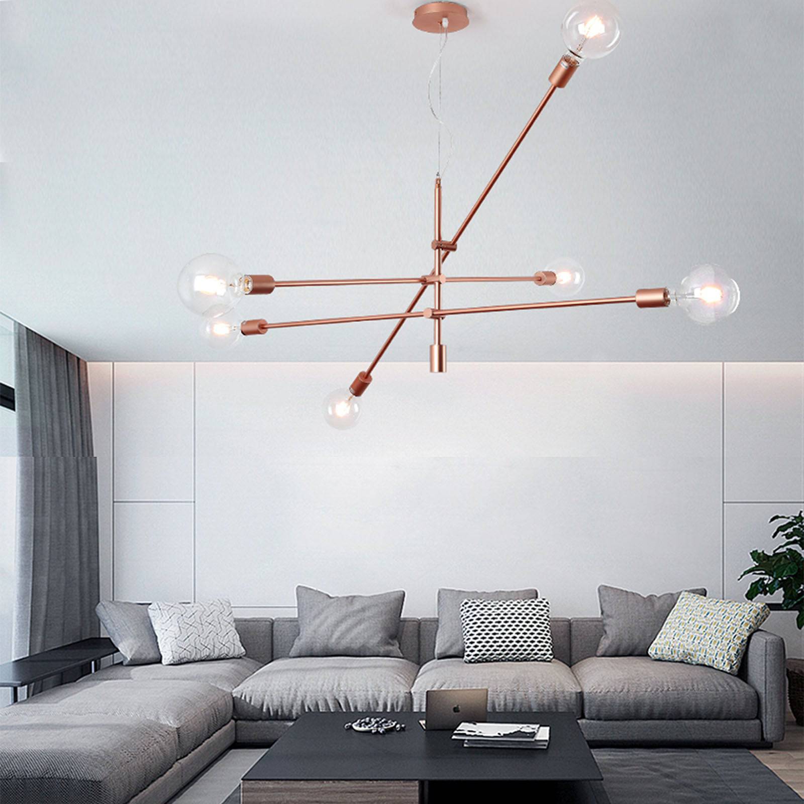Spider 6 Heads Pendant Lamp Cy-Dd-1111-Rg - Pendant Lamps - ebarza Furniture UAE | Shop Modern Furniture in Abu Dhabi & Dubai - مفروشات ايبازرا في الامارات | تسوق اثاث عصري وديكورات مميزة في دبي وابوظبي