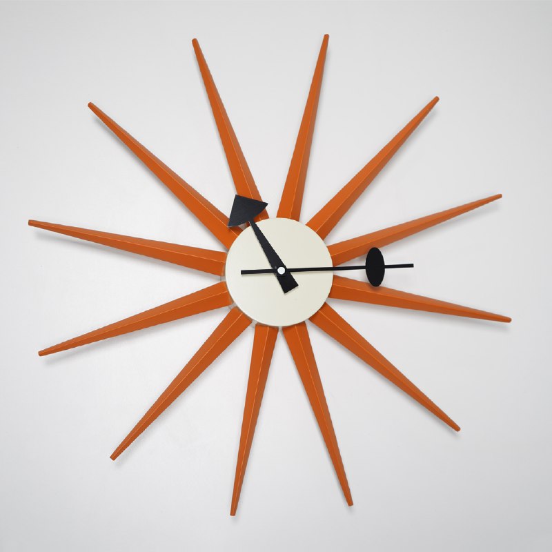 Sun Wall Clock Cw08-Orange - Clocks - ebarza Furniture UAE | Shop Modern Furniture in Abu Dhabi & Dubai - مفروشات ايبازرا في الامارات | تسوق اثاث عصري وديكورات مميزة في دبي وابوظبي