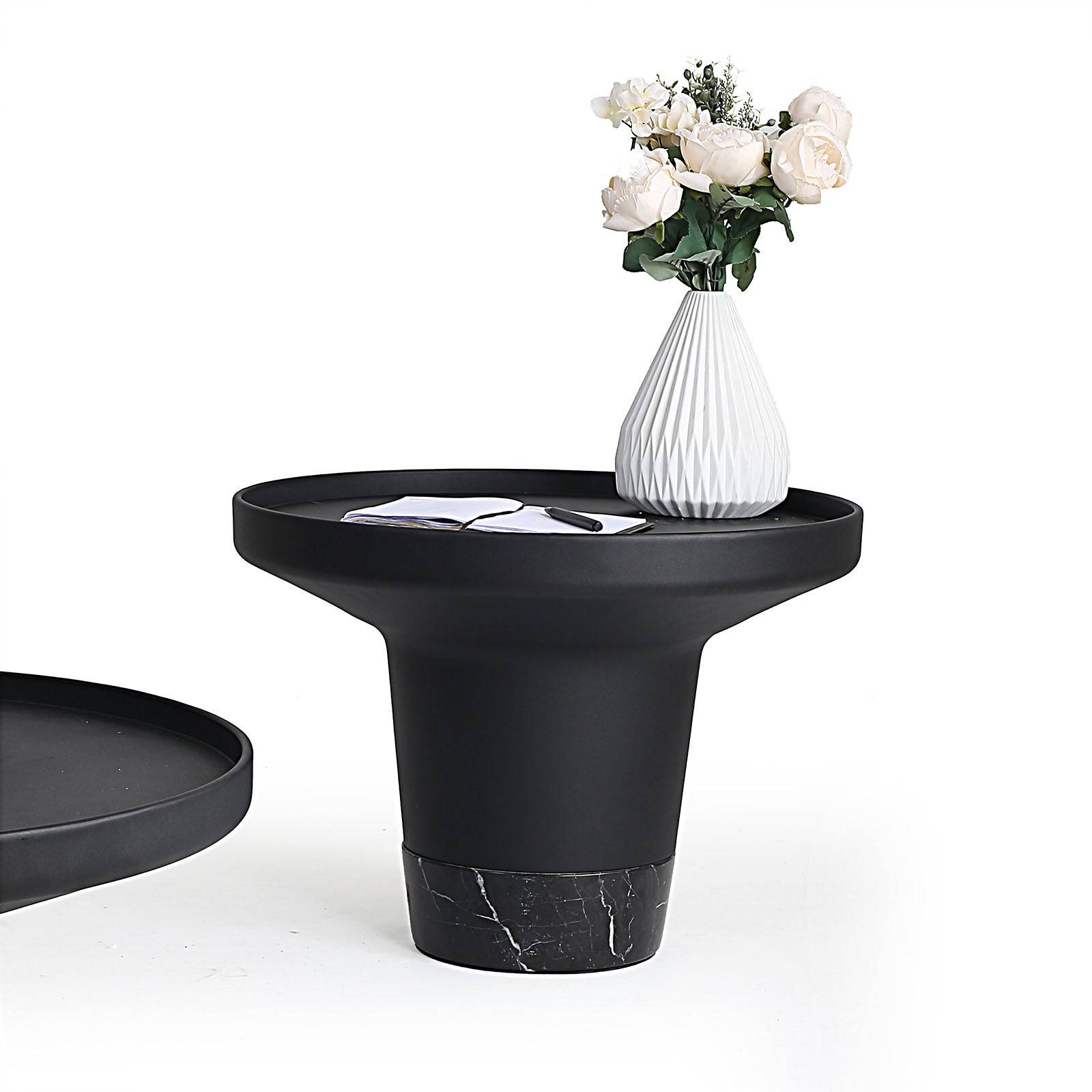 Tampere Marble Side Table Ct8682-60 - Side Tables - ebarza Furniture UAE | Shop Modern Furniture in Abu Dhabi & Dubai - مفروشات ايبازرا في الامارات | تسوق اثاث عصري وديكورات مميزة في دبي وابوظبي