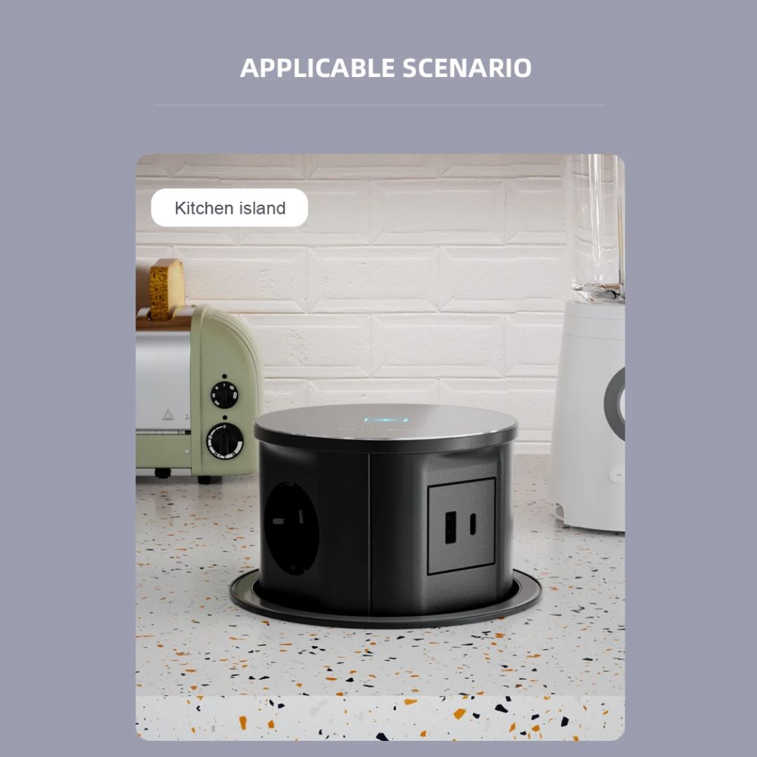 Tempered Glass Pop Up Socket JXB-015A - Smart Sockets - ebarza Furniture UAE | Shop Modern Furniture in Abu Dhabi & Dubai - مفروشات ايبازرا في الامارات | تسوق اثاث عصري وديكورات مميزة في دبي وابوظبي