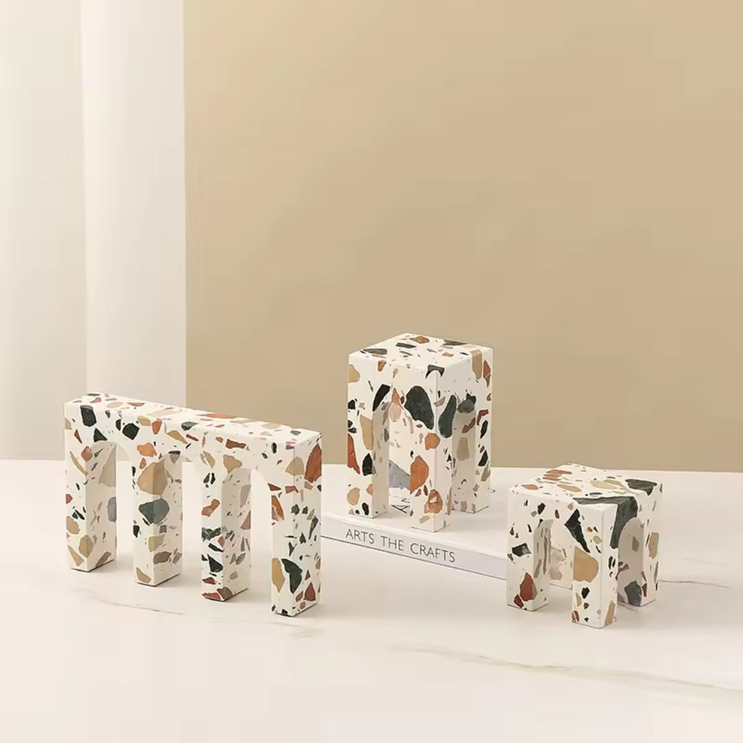 Terrazzo Arch Pillar Décor - Large FB-T2211A - Home Decor Figurines - ebarza Furniture UAE | Shop Modern Furniture in Abu Dhabi & Dubai - مفروشات ايبازرا في الامارات | تسوق اثاث عصري وديكورات مميزة في دبي وابوظبي