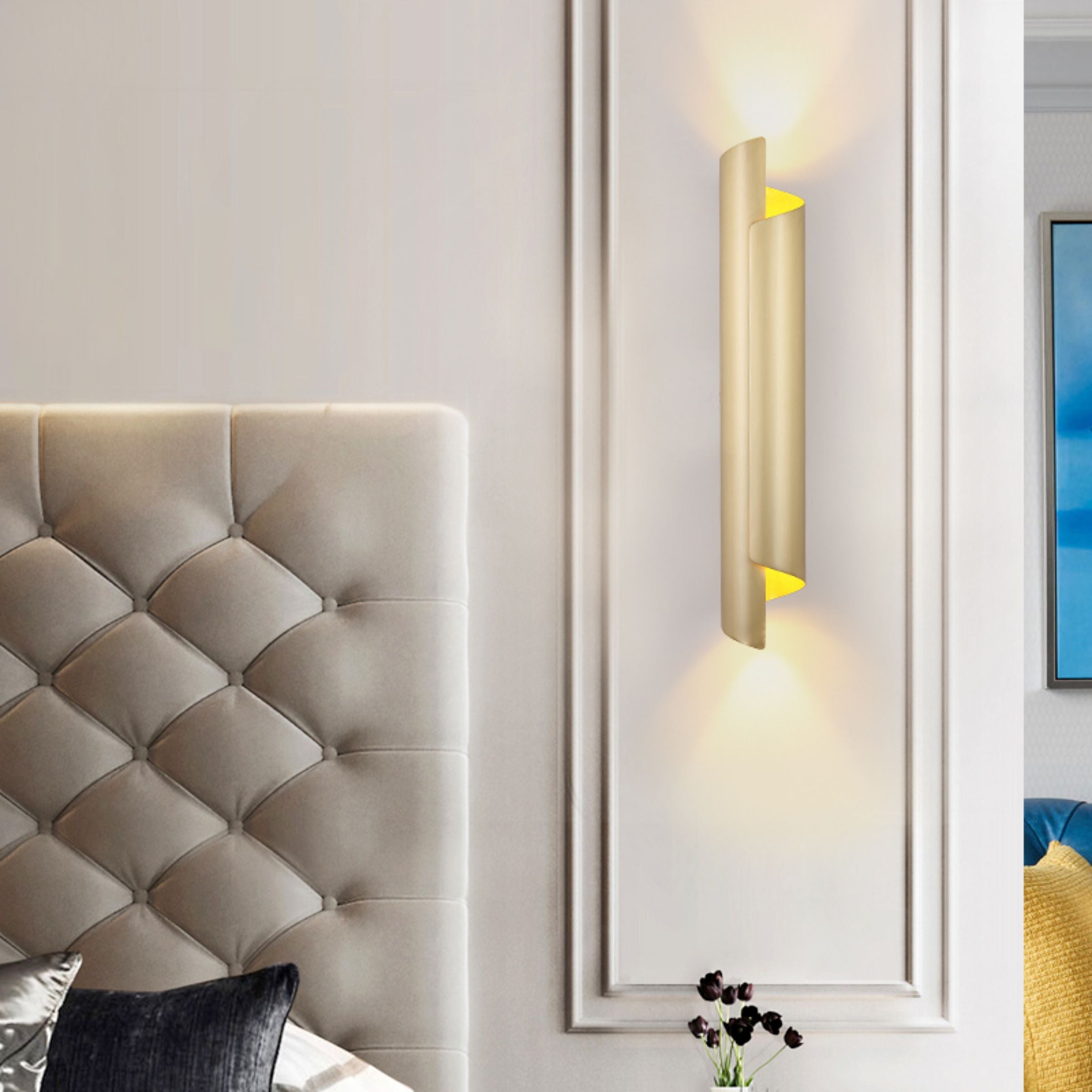 Pre-order 35 Days Delivery The Golden Roll Wall Lamp CY-BD-1025 - Wall Lamps - ebarza Furniture UAE | Shop Modern Furniture in Abu Dhabi & Dubai - مفروشات ايبازرا في الامارات | تسوق اثاث عصري وديكورات مميزة في دبي وابوظبي
