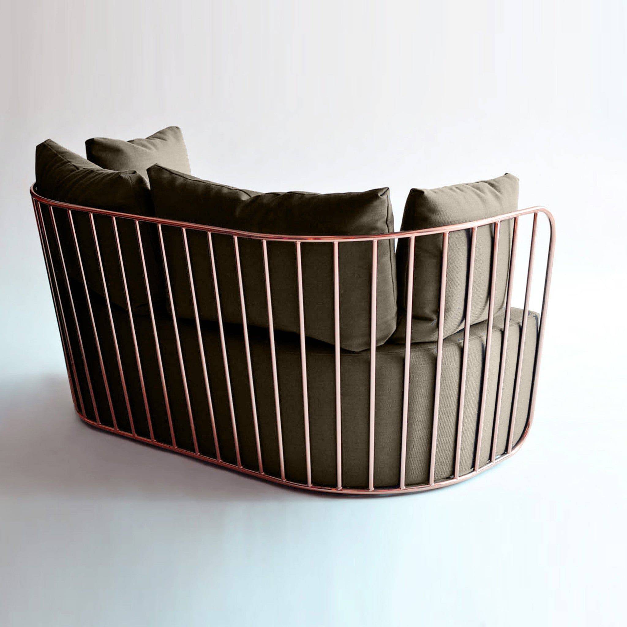 Torino Stainless Steel 2 Seater Sofa Bp8802 Tra002Rg - Sofas - ebarza Furniture UAE | Shop Modern Furniture in Abu Dhabi & Dubai - مفروشات ايبازرا في الامارات | تسوق اثاث عصري وديكورات مميزة في دبي وابوظبي