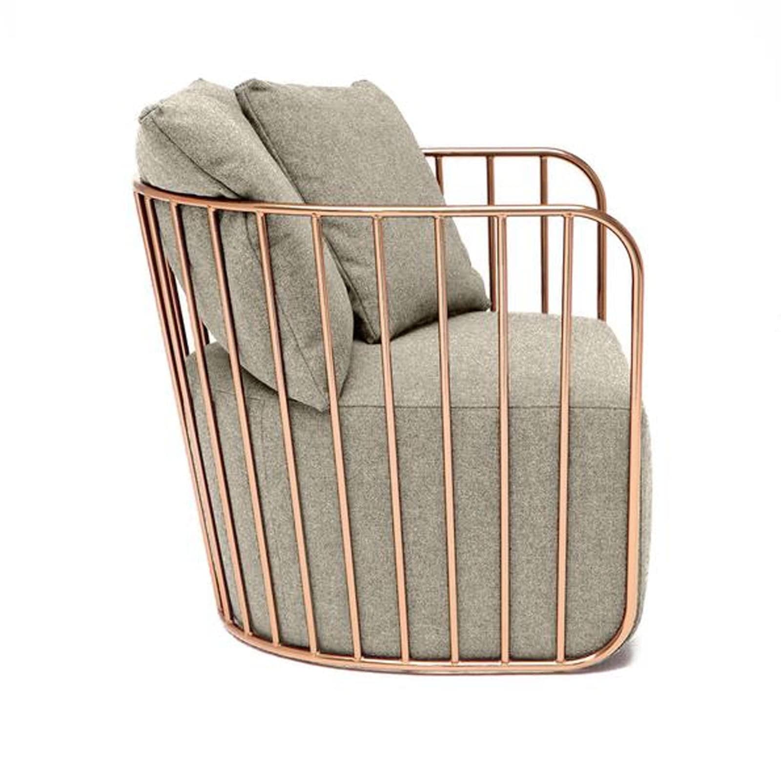 Torino Stainless Steel Armchair Tra001G Bp8801-G - Armchairs - ebarza Furniture UAE | Shop Modern Furniture in Abu Dhabi & Dubai - مفروشات ايبازرا في الامارات | تسوق اثاث عصري وديكورات مميزة في دبي وابوظبي