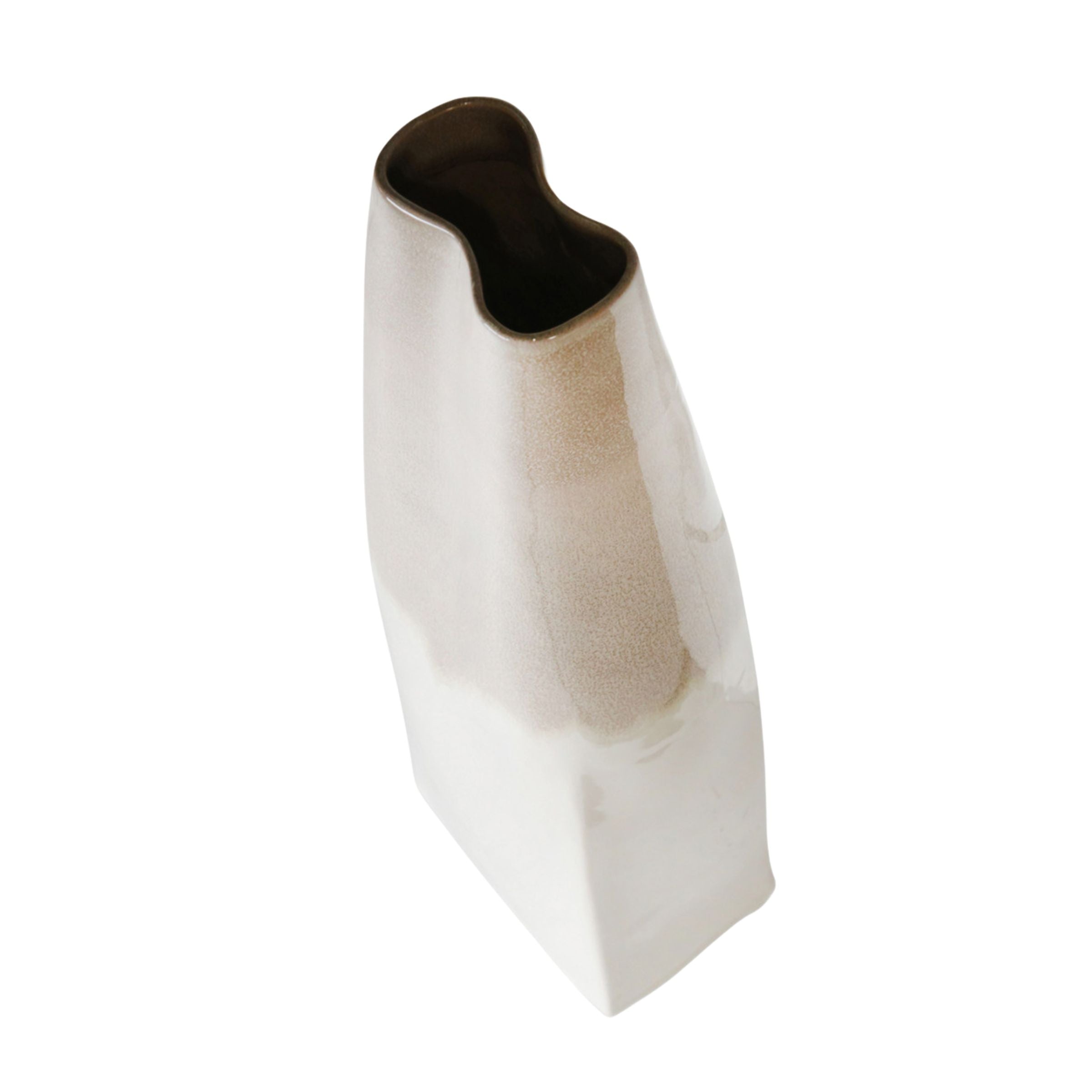 Two Tone Vase, Beige 15311-01 - Vases - ebarza Furniture UAE | Shop Modern Furniture in Abu Dhabi & Dubai - مفروشات ايبازرا في الامارات | تسوق اثاث عصري وديكورات مميزة في دبي وابوظبي