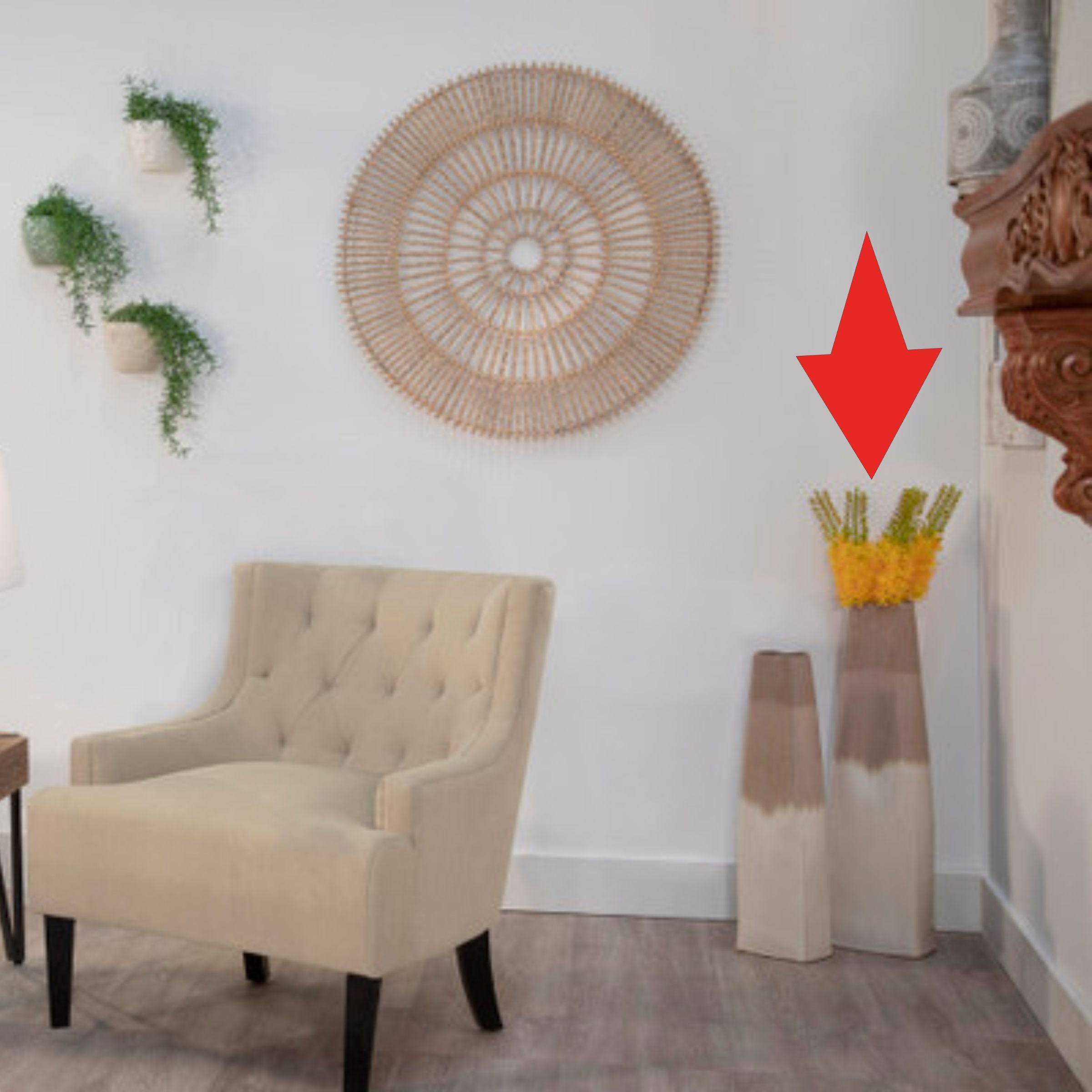 Two Tone Vase, Beige 15311-01 - Vases - ebarza Furniture UAE | Shop Modern Furniture in Abu Dhabi & Dubai - مفروشات ايبازرا في الامارات | تسوق اثاث عصري وديكورات مميزة في دبي وابوظبي