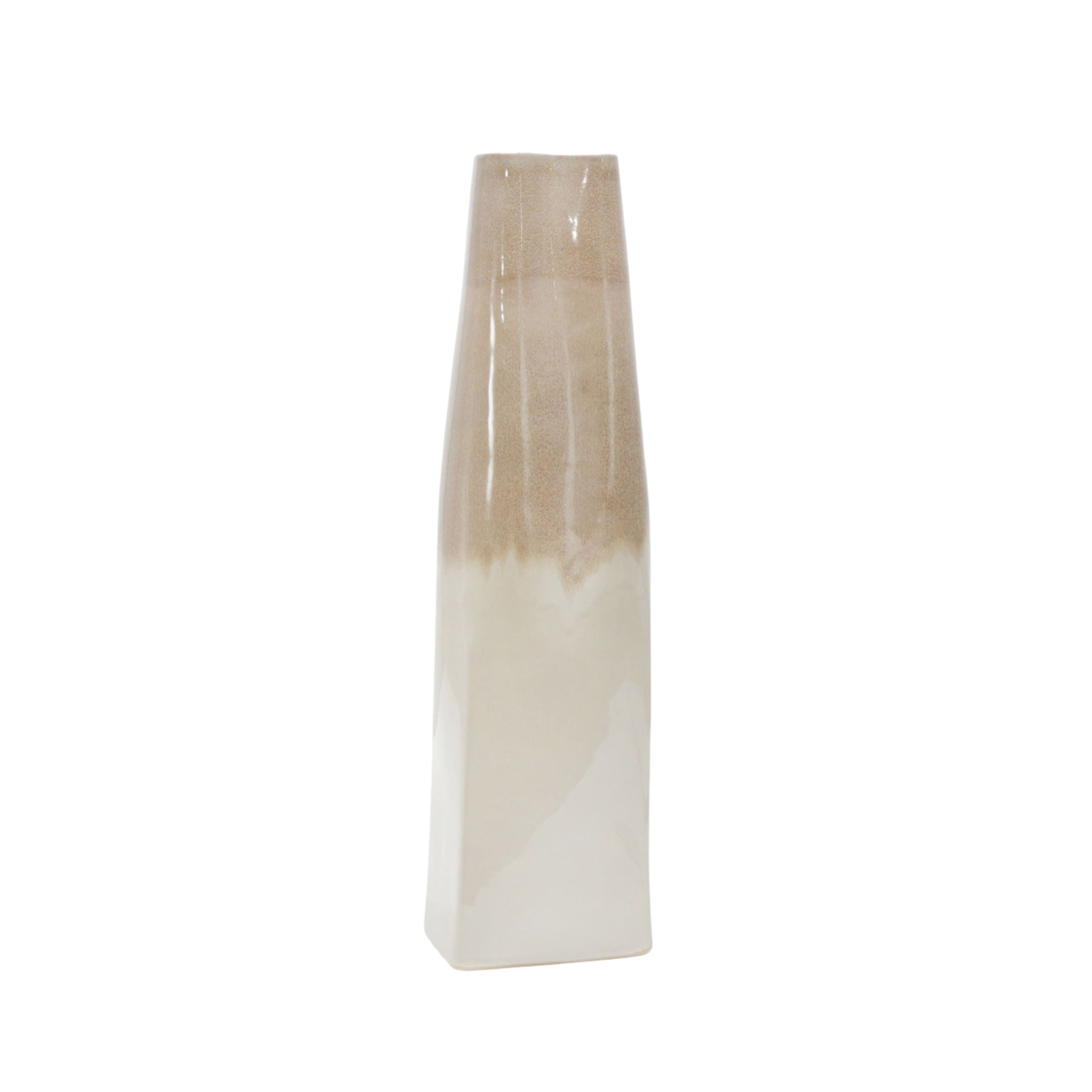 Two Tone Vase, Beige 15311-01 - Vases - ebarza Furniture UAE | Shop Modern Furniture in Abu Dhabi & Dubai - مفروشات ايبازرا في الامارات | تسوق اثاث عصري وديكورات مميزة في دبي وابوظبي