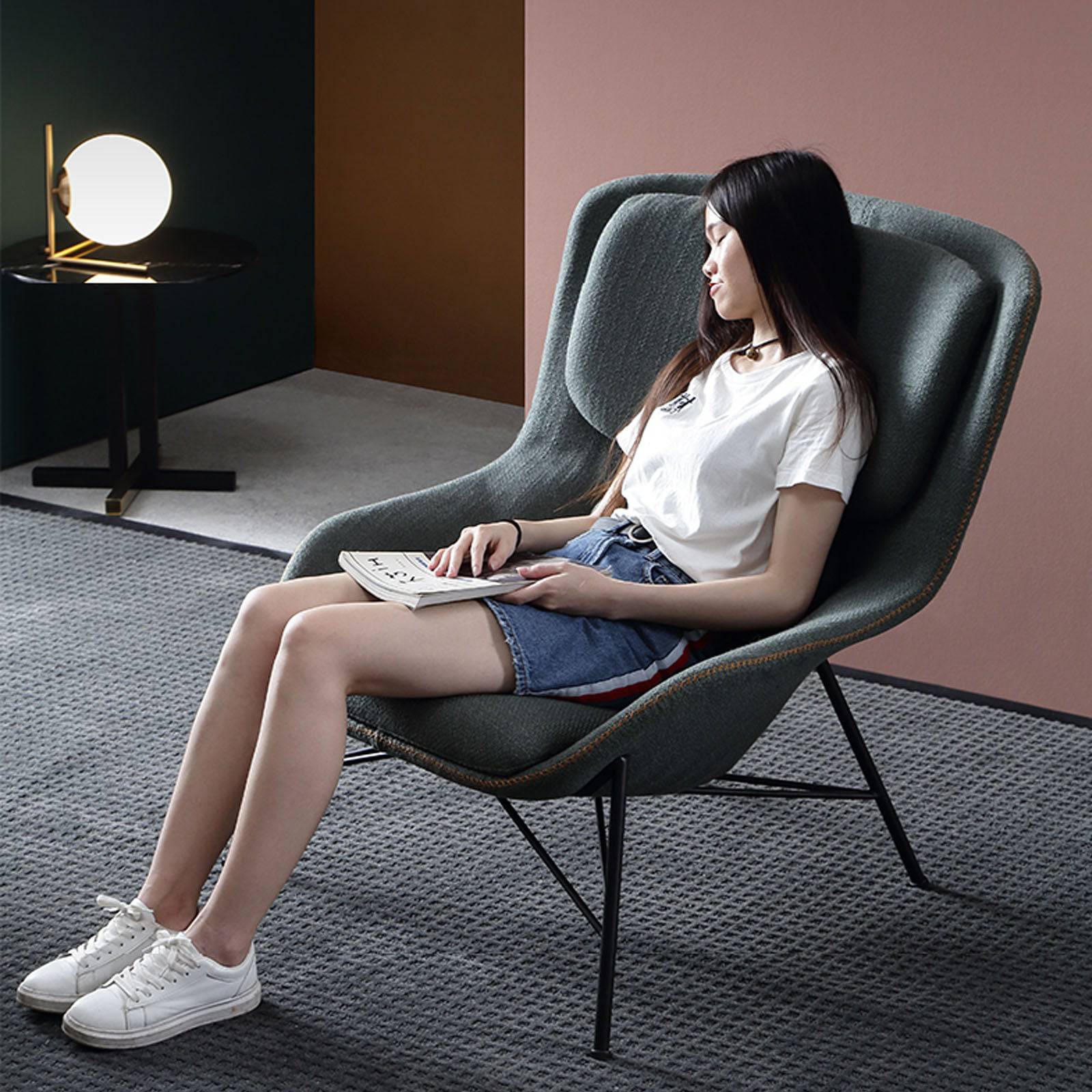 Uppsala Lounge Chair LC051-Grey - Lounge Chairs - ebarza Furniture UAE | Shop Modern Furniture in Abu Dhabi & Dubai - مفروشات ايبازرا في الامارات | تسوق اثاث عصري وديكورات مميزة في دبي وابوظبي