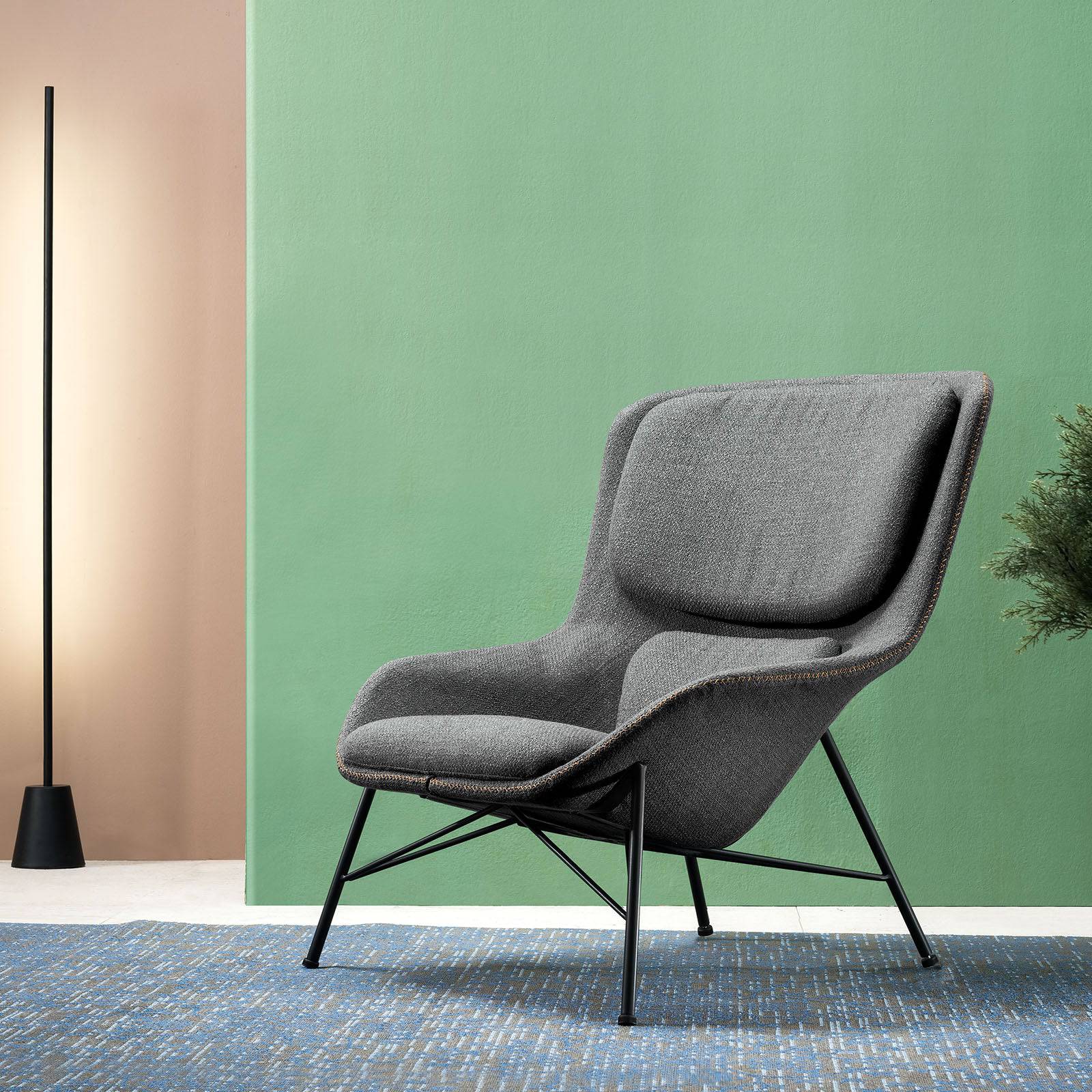 Uppsala Lounge Chair LC051-Grey - Lounge Chairs - ebarza Furniture UAE | Shop Modern Furniture in Abu Dhabi & Dubai - مفروشات ايبازرا في الامارات | تسوق اثاث عصري وديكورات مميزة في دبي وابوظبي