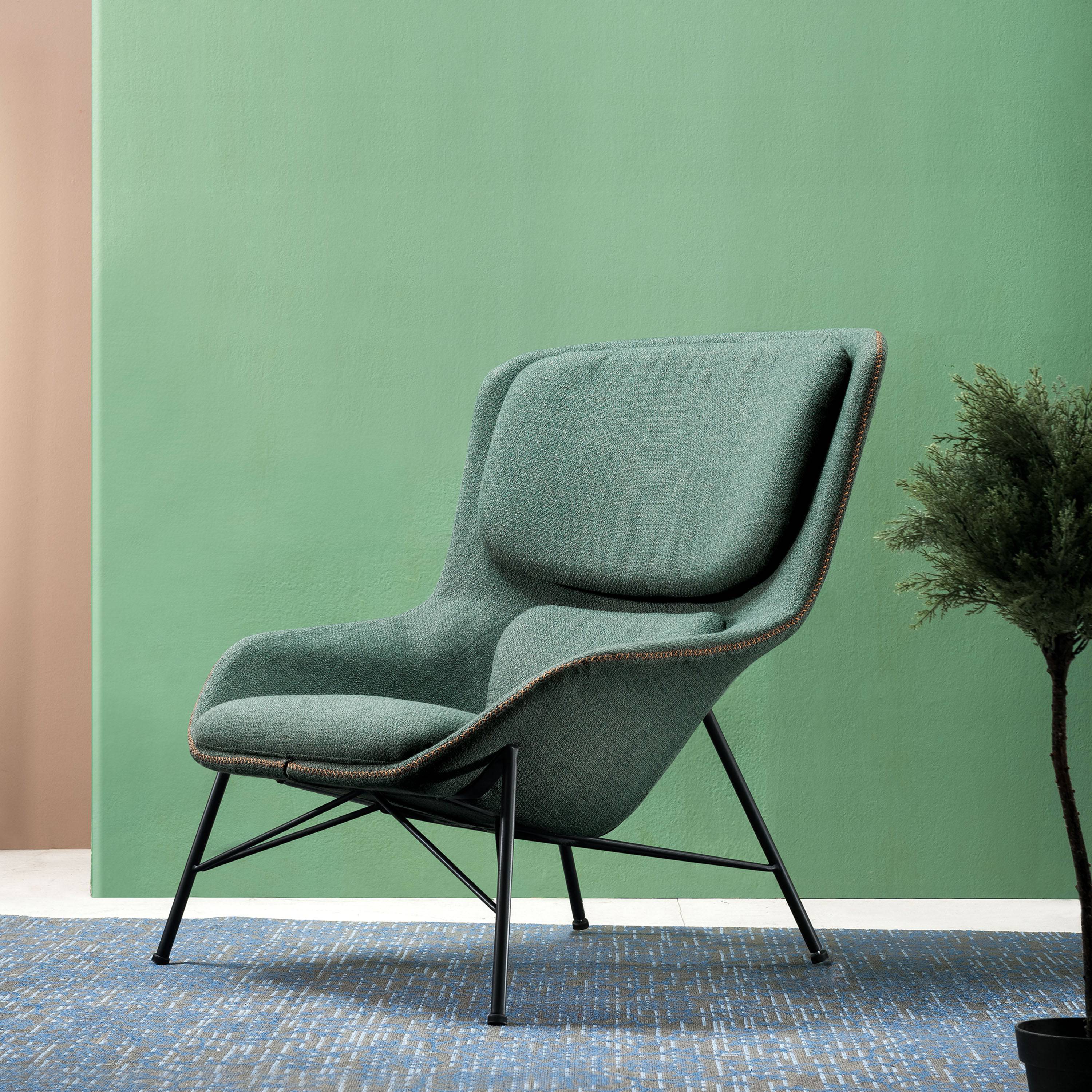 Uppsala Lounge Chair LC051-Green - Lounge Chairs - ebarza Furniture UAE | Shop Modern Furniture in Abu Dhabi & Dubai - مفروشات ايبازرا في الامارات | تسوق اثاث عصري وديكورات مميزة في دبي وابوظبي