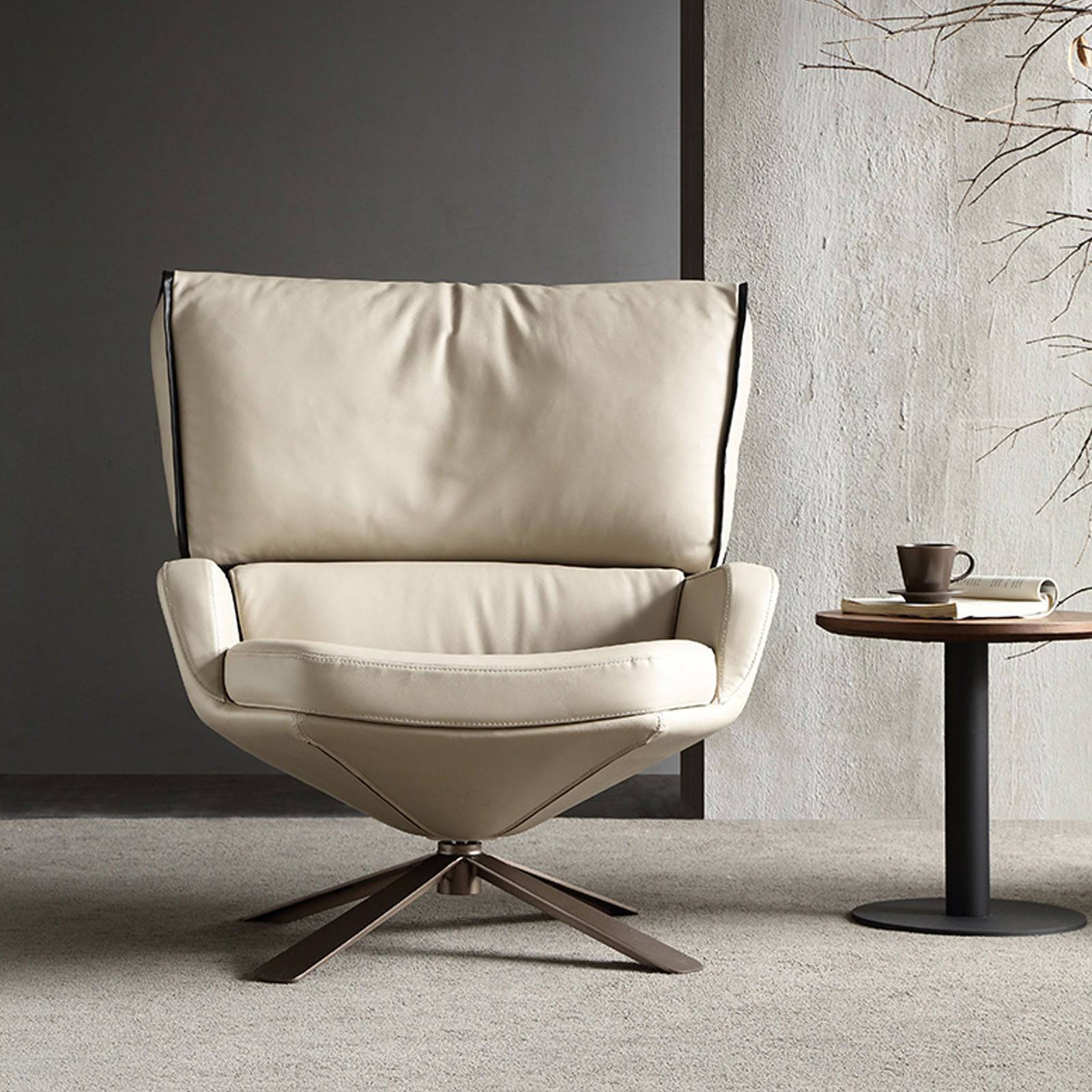 Varese Lounge Chair LC043-Beige - Lounge Chairs - ebarza Furniture UAE | Shop Modern Furniture in Abu Dhabi & Dubai - مفروشات ايبازرا في الامارات | تسوق اثاث عصري وديكورات مميزة في دبي وابوظبي
