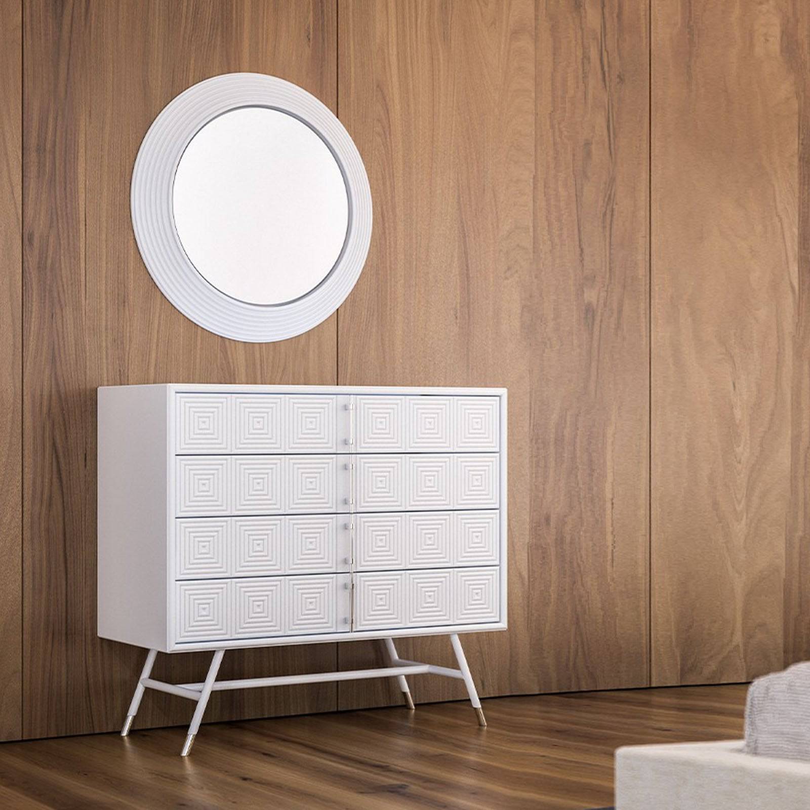 Vela Dresser & Mirror Vela009-W-Dresser+Mirror - Dressers and Mirrors - ebarza Furniture UAE | Shop Modern Furniture in Abu Dhabi & Dubai - مفروشات ايبازرا في الامارات | تسوق اثاث عصري وديكورات مميزة في دبي وابوظبي