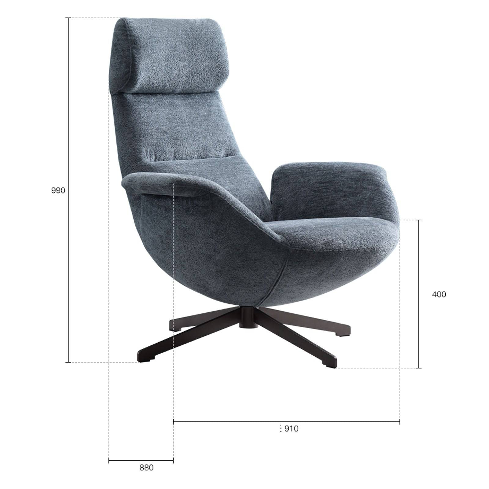 Venezia Swivel Lounge Chair LC015-Grey - Lounge Chairs - ebarza Furniture UAE | Shop Modern Furniture in Abu Dhabi & Dubai - مفروشات ايبازرا في الامارات | تسوق اثاث عصري وديكورات مميزة في دبي وابوظبي