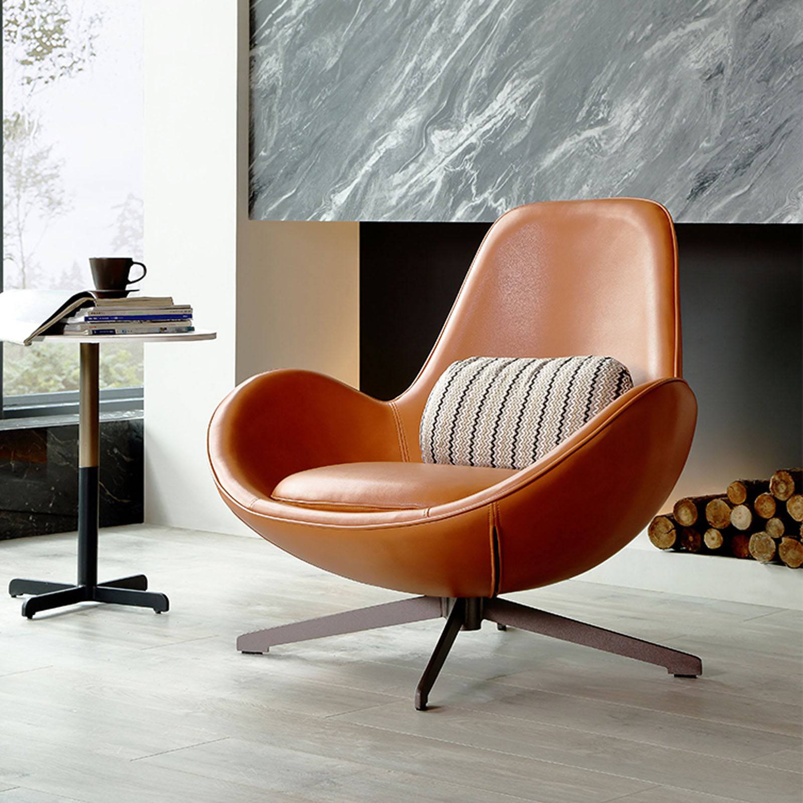 AS IS - Vigo Swivel Lounge Chair Lc017 - DISPLAY ITEM - ebarza Furniture UAE | Shop Modern Furniture in Abu Dhabi & Dubai - مفروشات ايبازرا في الامارات | تسوق اثاث عصري وديكورات مميزة في دبي وابوظبي