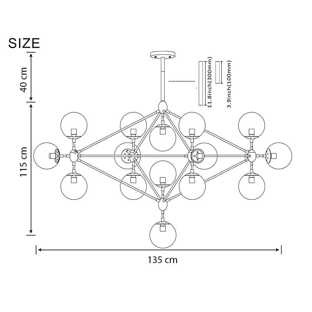 Vintage 15 Heads Bubble Chandelier Cy-Dd-309-15-Rg - Pendant Lamps - ebarza Furniture UAE | Shop Modern Furniture in Abu Dhabi & Dubai - مفروشات ايبازرا في الامارات | تسوق اثاث عصري وديكورات مميزة في دبي وابوظبي
