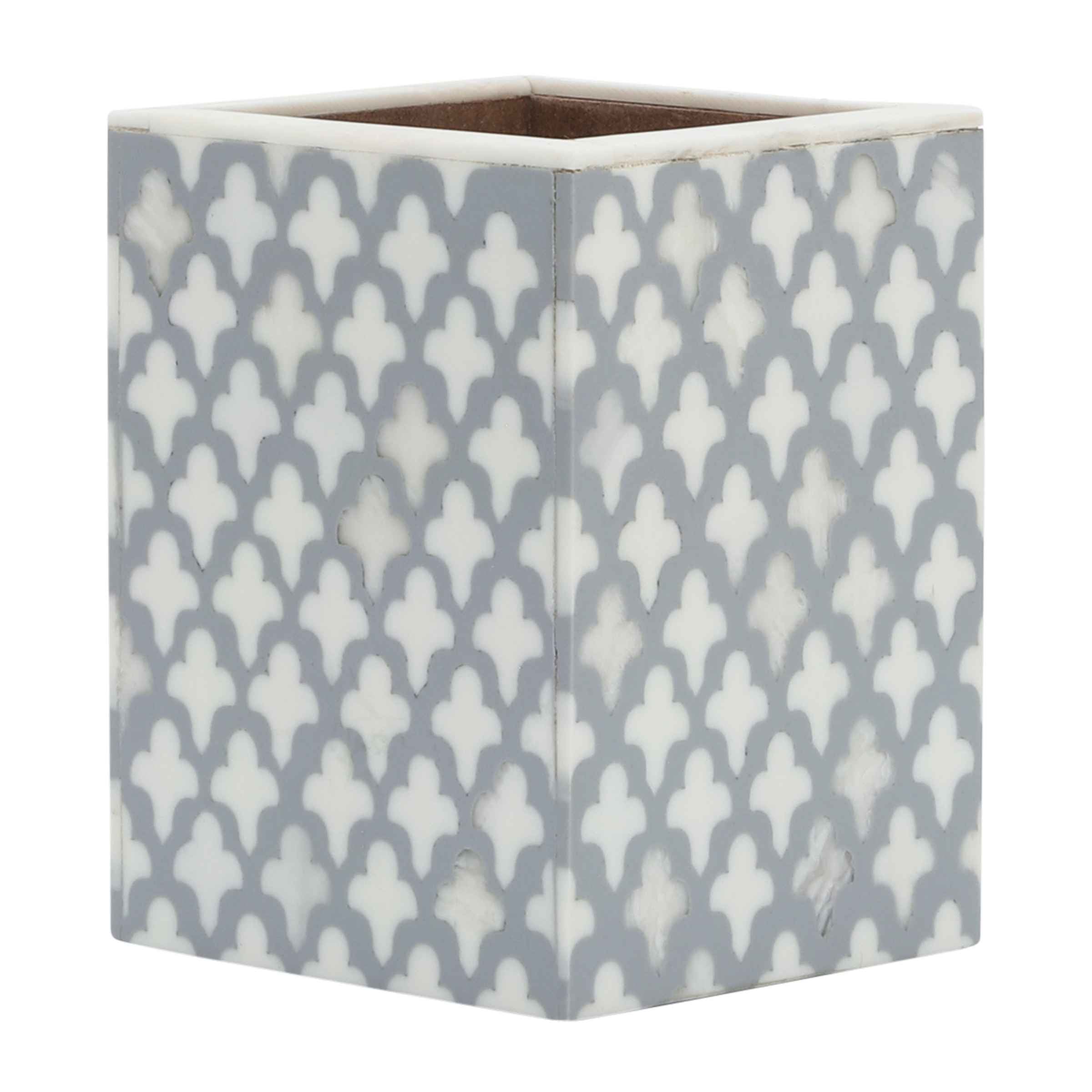Vintage Resin Pencil Cup 7X10 Cm - Gray 16864 - Decorative Boxes - ebarza Furniture UAE | Shop Modern Furniture in Abu Dhabi & Dubai - مفروشات ايبازرا في الامارات | تسوق اثاث عصري وديكورات مميزة في دبي وابوظبي