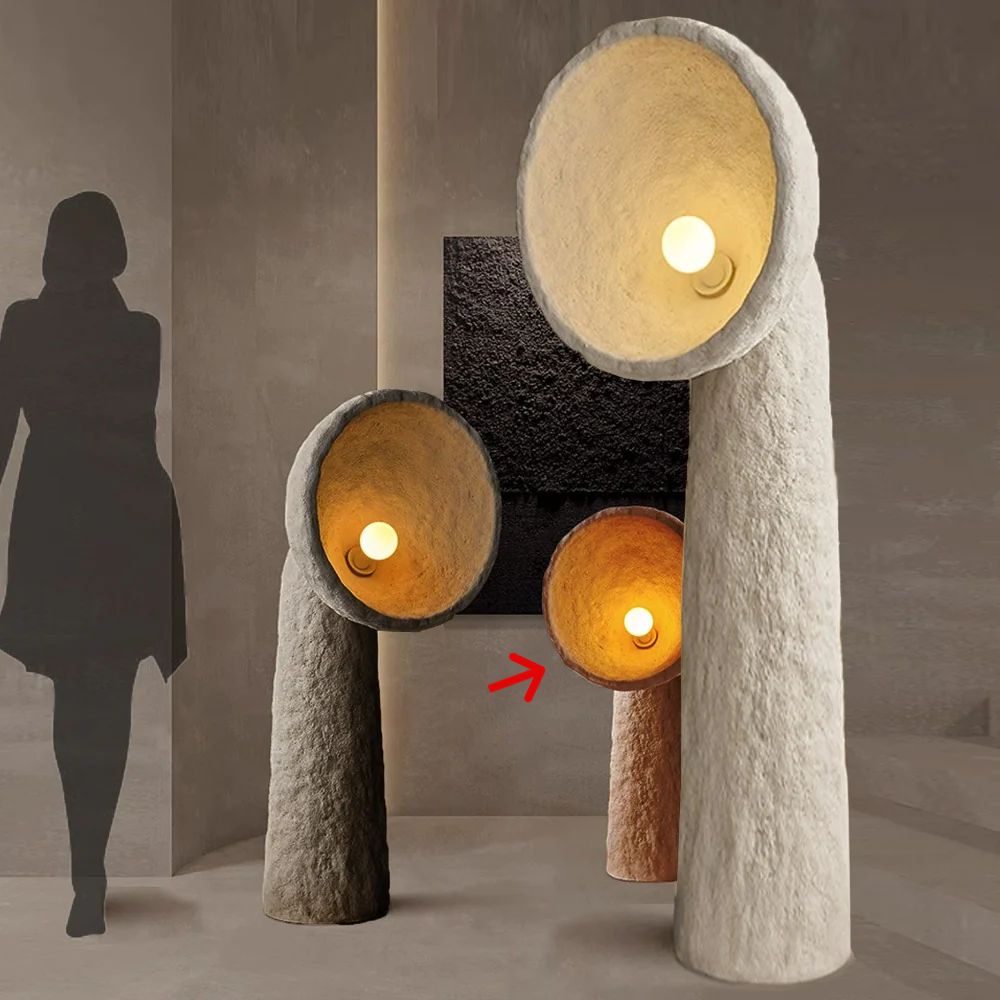 Wabi Sabi Clay Table lamp HTD-IW1433-26 / D30*H60-Clay - Desk/table Lamps - ebarza Furniture UAE | Shop Modern Furniture in Abu Dhabi & Dubai - مفروشات ايبازرا في الامارات | تسوق اثاث عصري وديكورات مميزة في دبي وابوظبي