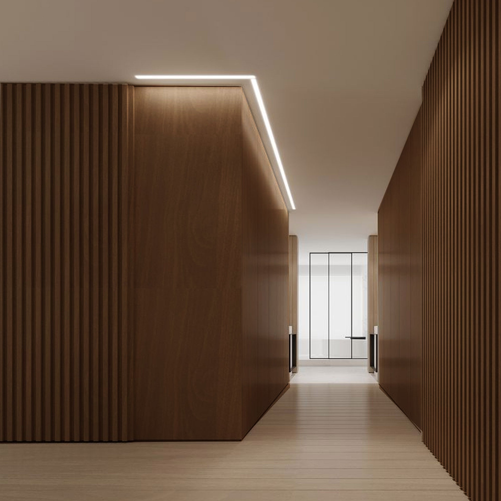 Shape Panel 320cm H Walnut Y DECORATION PANEL COLOUR :H020 Walnut Y - Wall Panels - ebarza Furniture UAE | Shop Modern Furniture in Abu Dhabi & Dubai - مفروشات ايبازرا في الامارات | تسوق اثاث عصري وديكورات مميزة في دبي وابوظبي